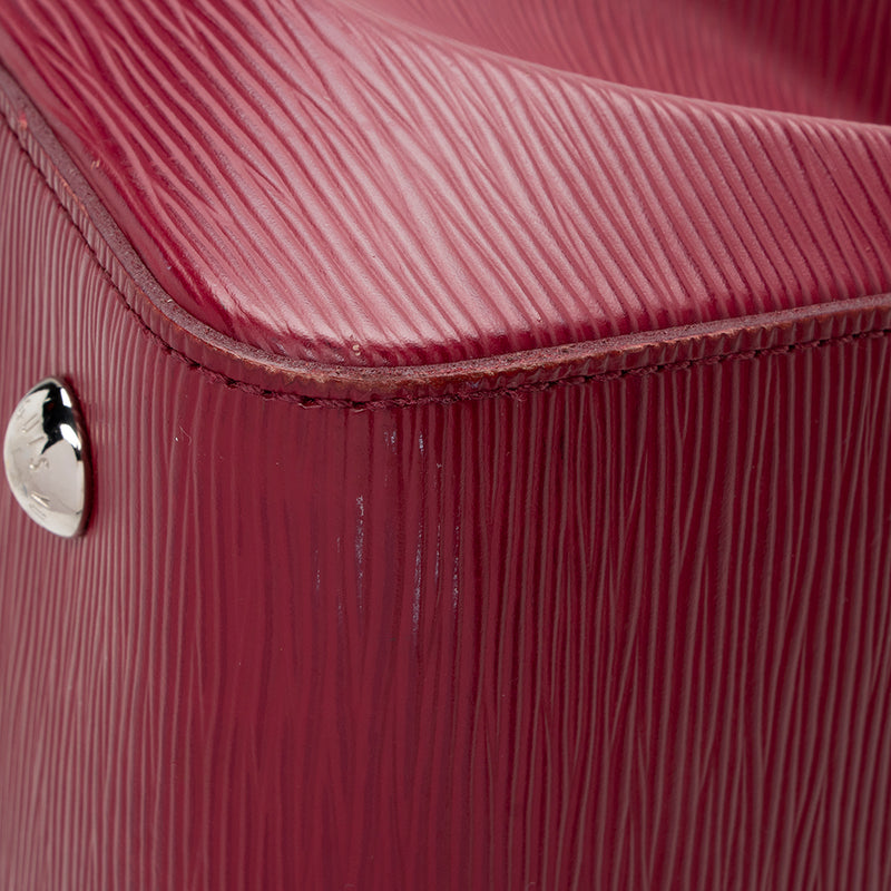 LOUIS VUITTON LV Logo Soufflot Pouch Hand Bag Epi Leather Red Gold 61JG468
