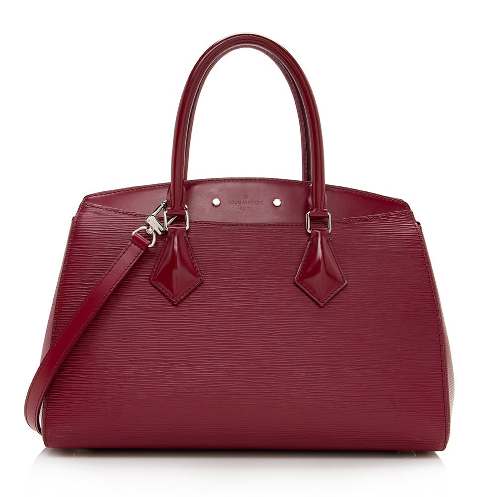 vuitton red epi leather soufflot handbag