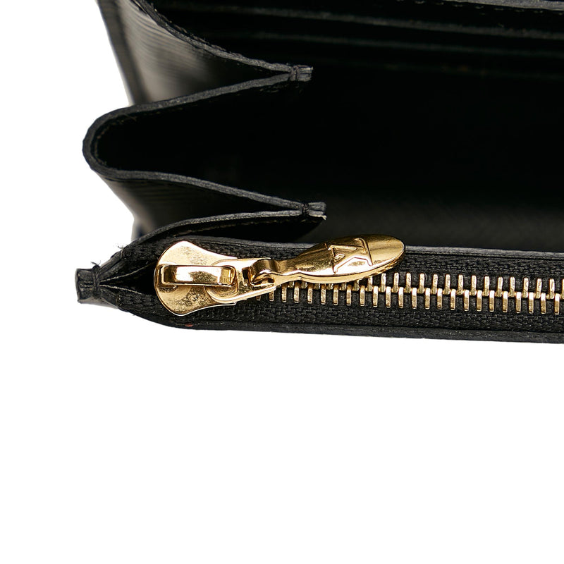 Louis Vuitton Black Taiga Leather Accordion Chain Wallet