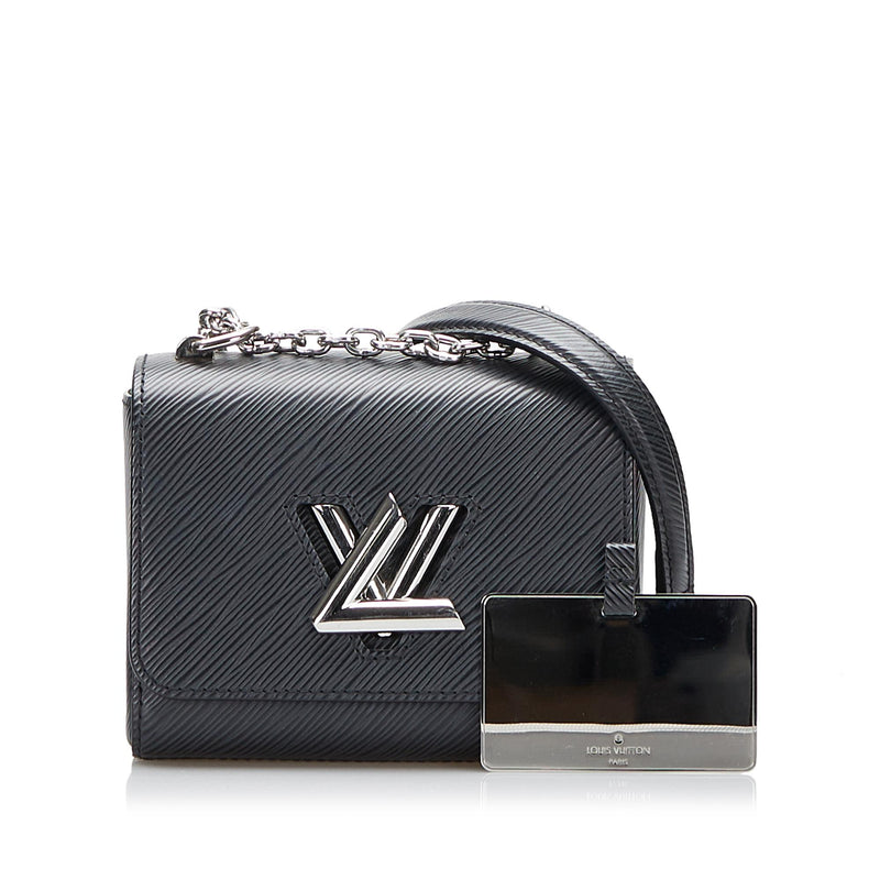 Authenticated Louis Vuitton Epi Twist Silver Leather Crossbody Bag