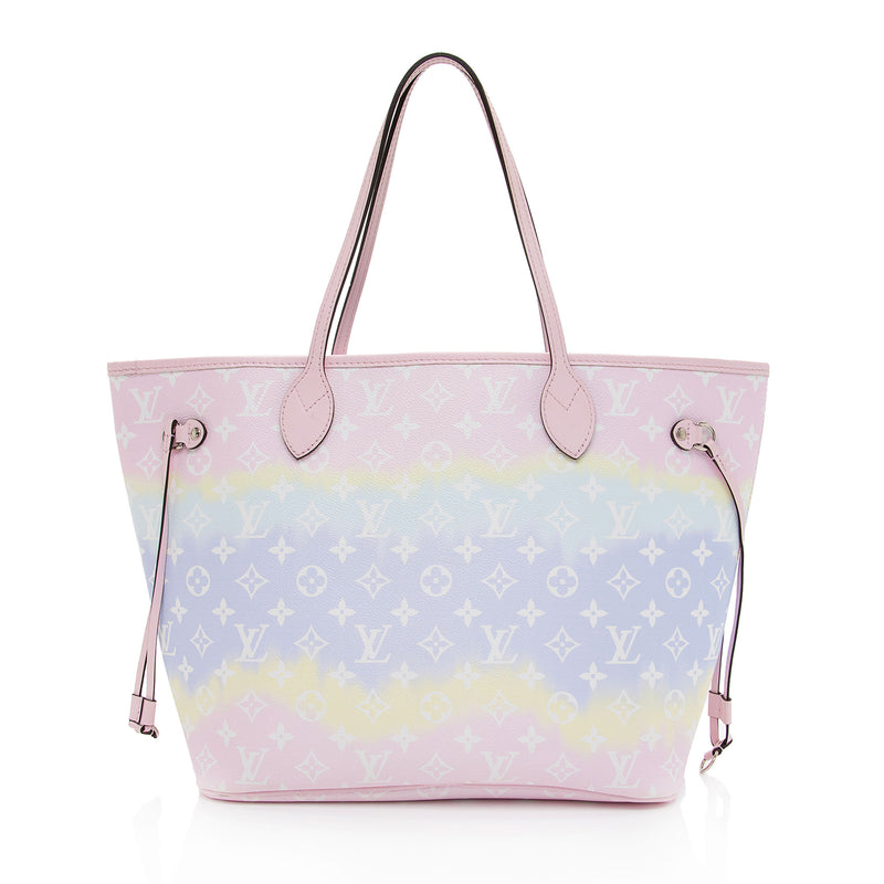 Louis+Vuitton+Neverfull+Tote+MM+Pastel+Pink+Escale+Monogram+Giant+