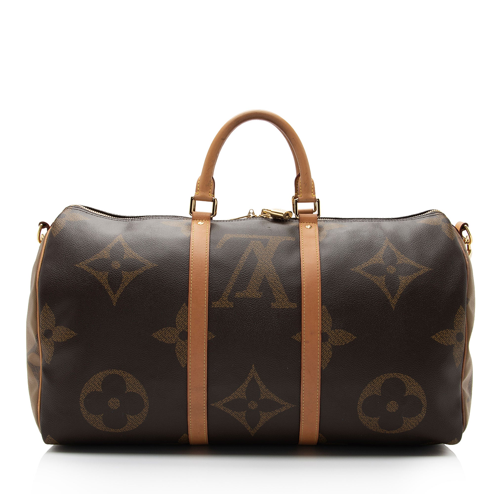 Louis Vuitton Giant Monogram Canvas Keepall Bandouliere 50 Duffle Bag (SHF-z5NZEC)