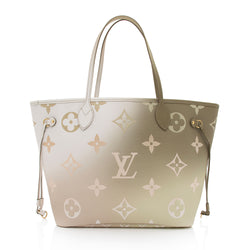 Louis Vuitton Beige x Monogram Neverfull MM Tote with Pouch