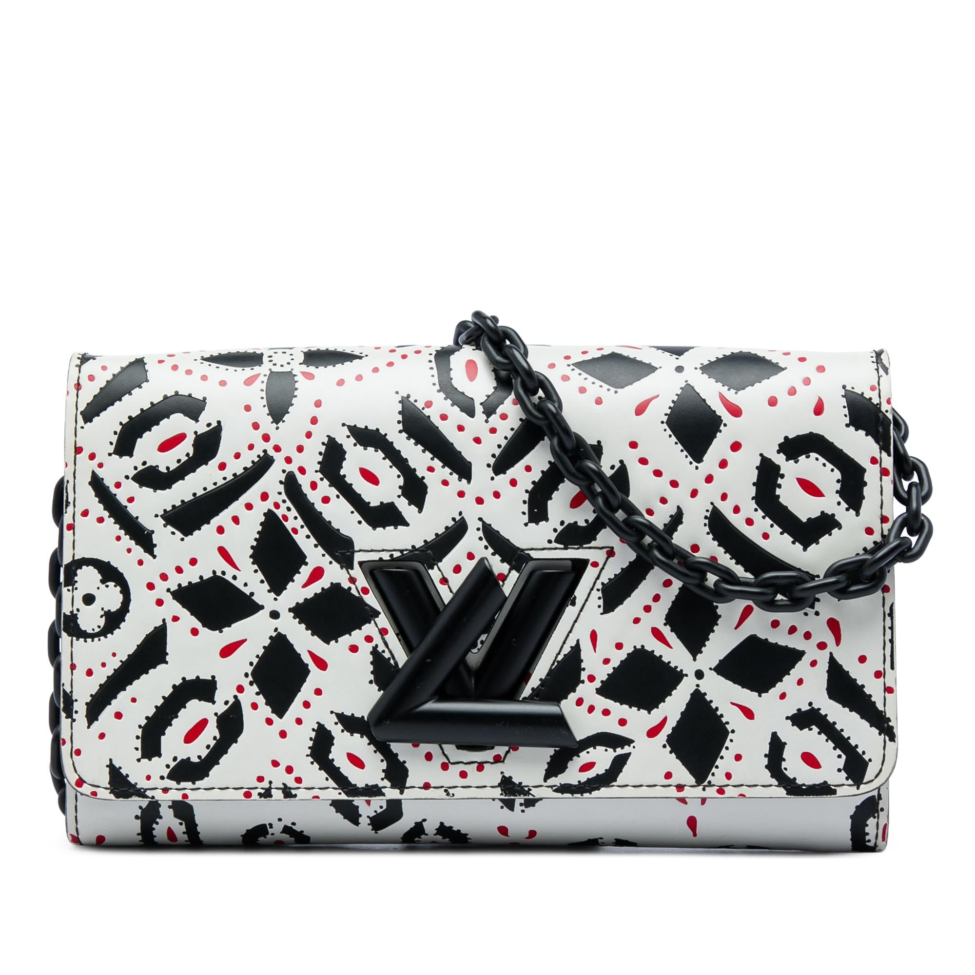 Louis Vuitton Graphic Print Calfskin Twist Wallet on Chain