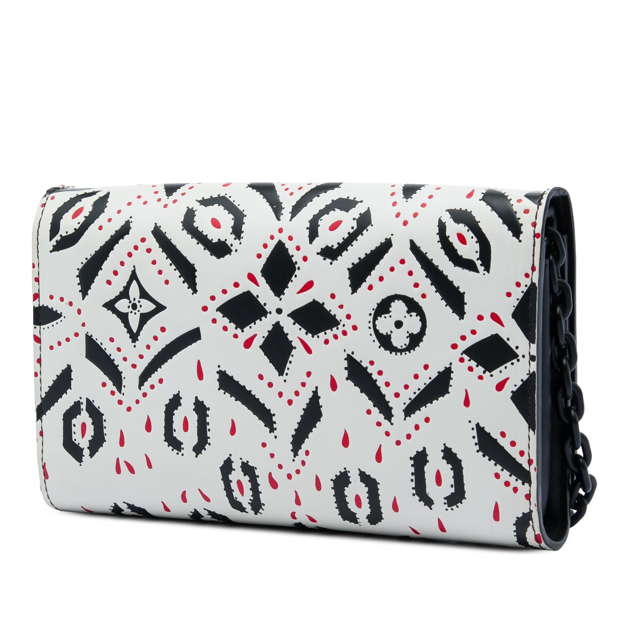 Louis Vuitton Graphic Print Calfskin Twist Wallet on Chain