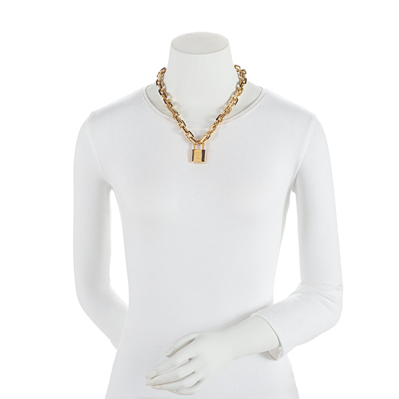 Louis Vuitton LV Edge Cadenas Necklace Gold in Gold Metal - US