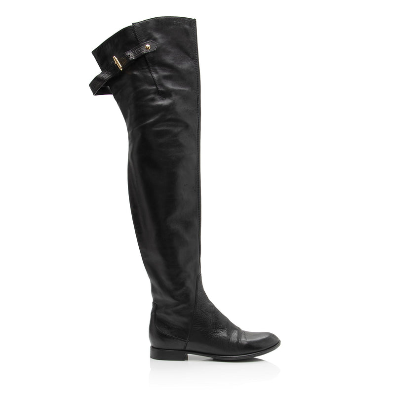 Louis Vuitton Lambskin LV Over the Knee Boots - Size 7.5 / 37.5