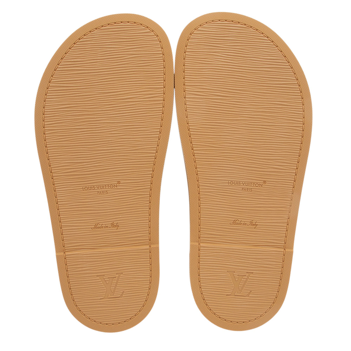 Louis Vuitton Leather Canvas Logo Bliss Slides - Size 6.5 / 36.5