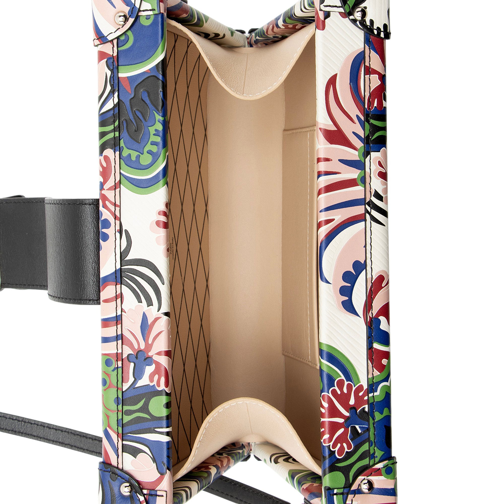 Louis Vuitton Leather Floral Petite Malle Bag