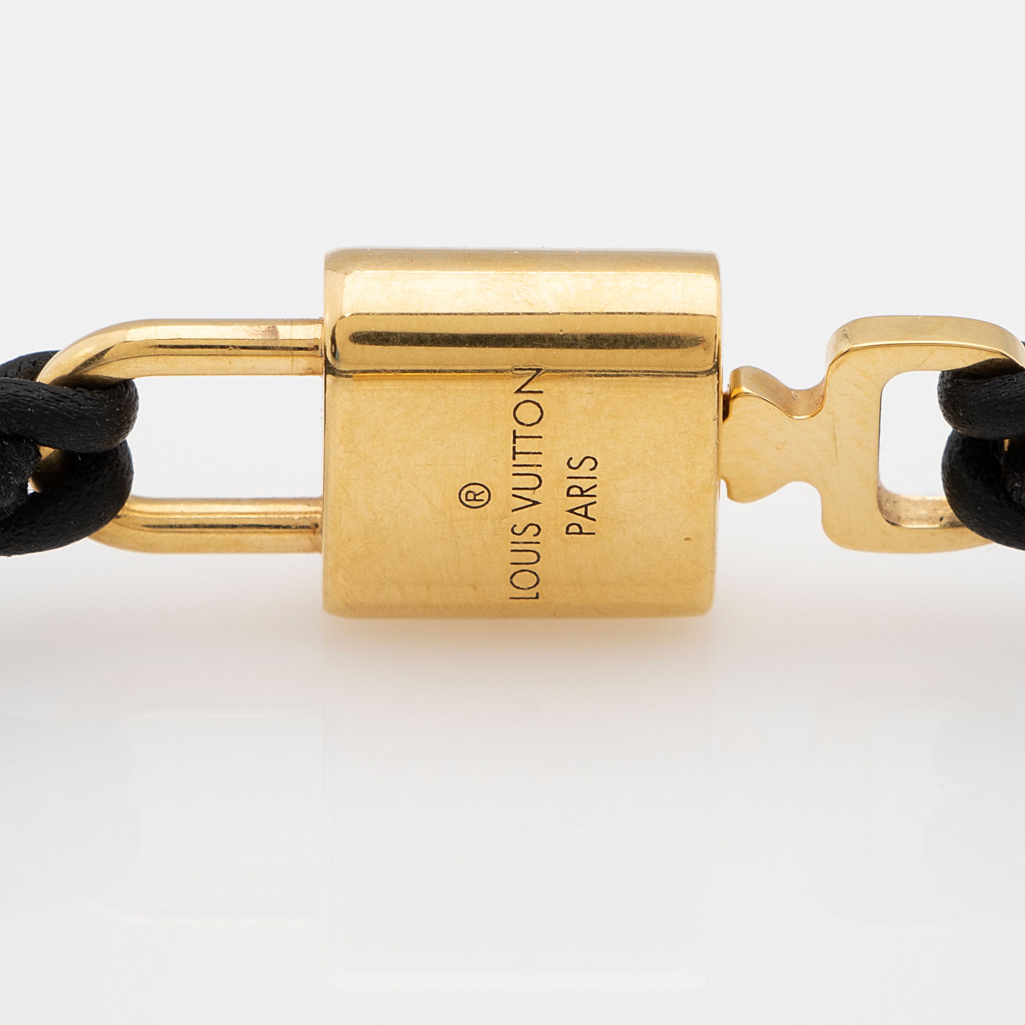 Louis Vuitton Leather Padlock Bracelet