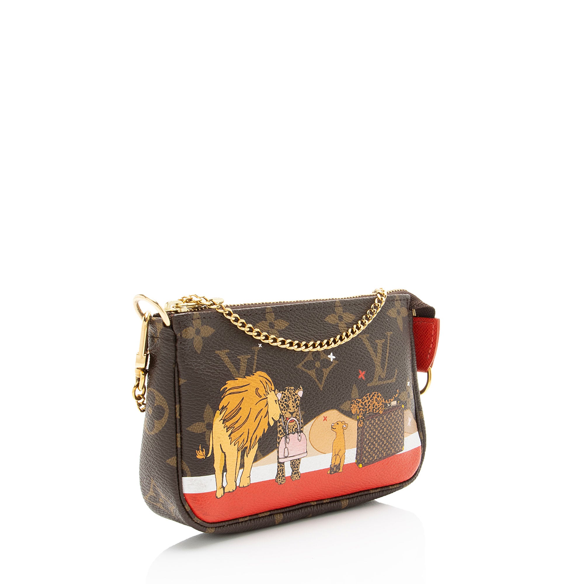 Louis Vuitton Lim Ed Monogram Canvas Animation Mini Cats Pochette Accessories