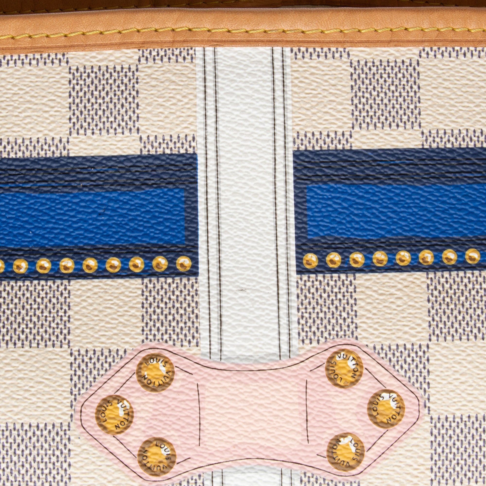 Louis Vuitton Limited Edition Damier Azur Summer Trunk Capri Neverfull MM Tote (SHF-hyU26o)