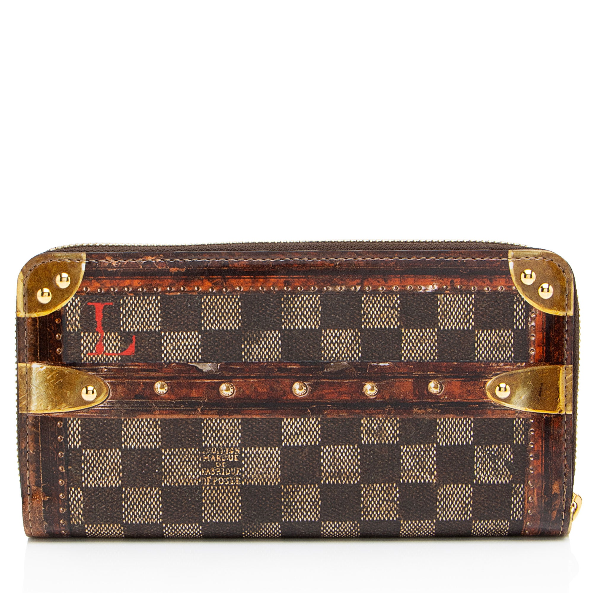 Louis Vuitton Limited Edition Damier Ebene Time Trunk Zippy Wallet