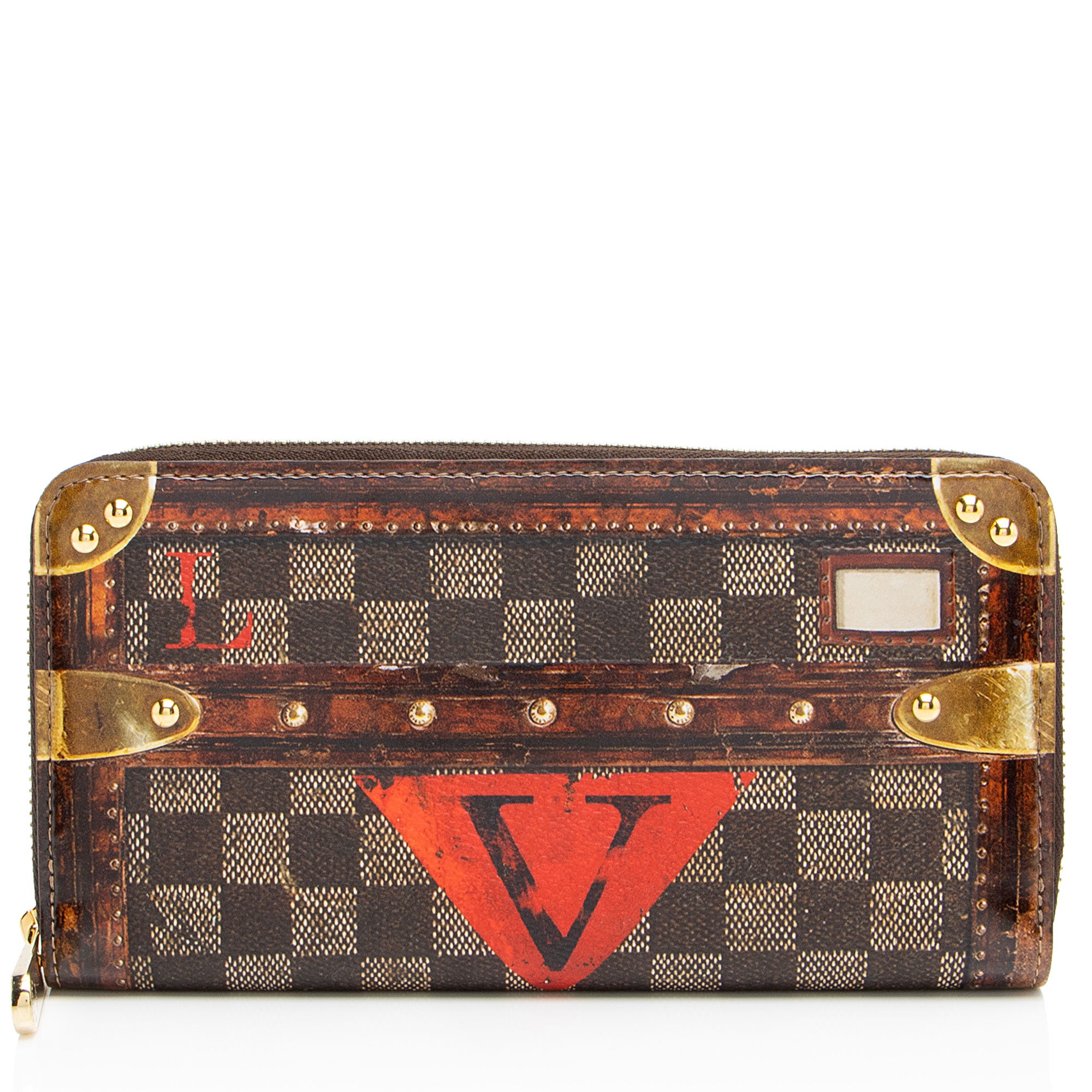 Louis Vuitton Limited Edition Damier Ebene Time Trunk Zippy Wallet