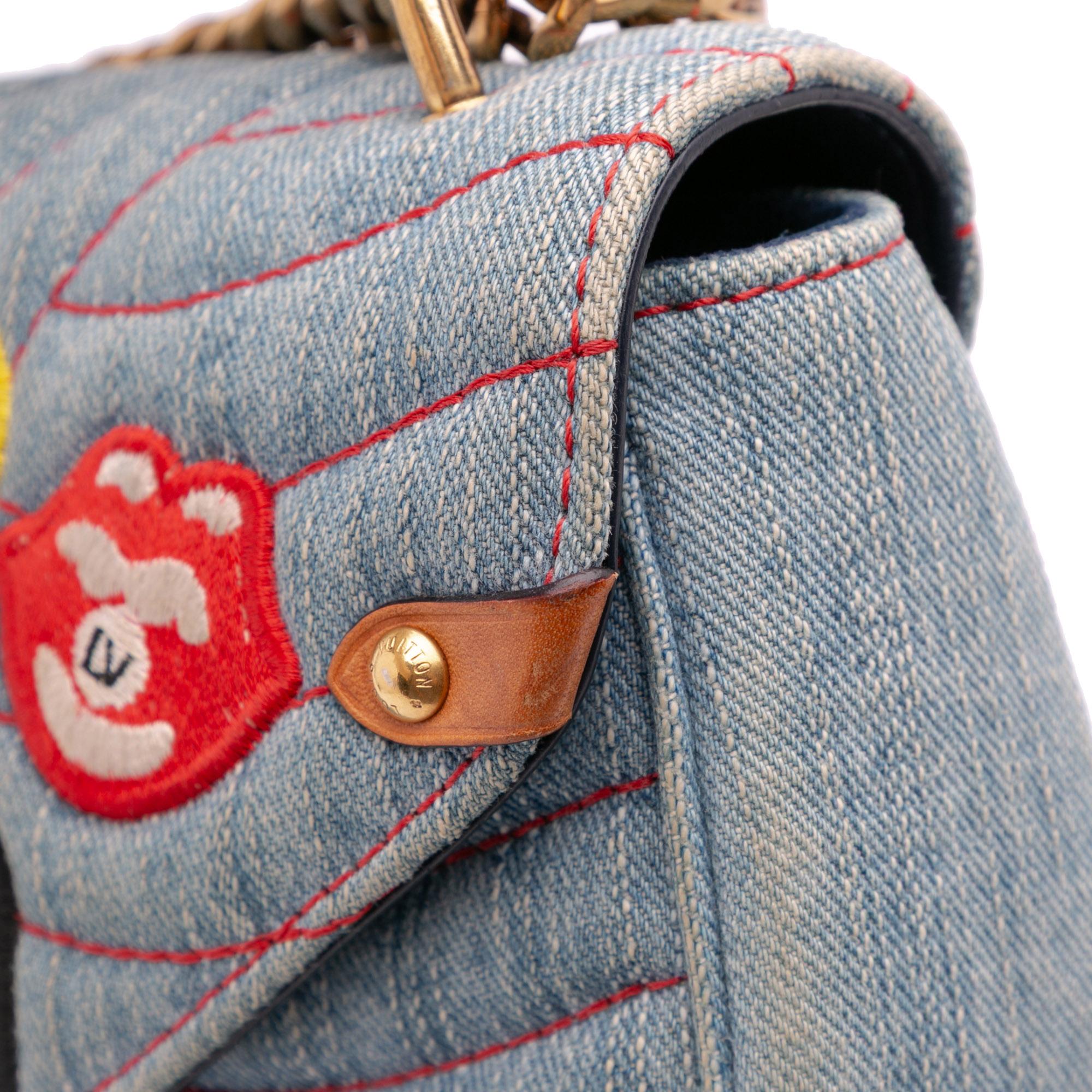 Louis Vuitton Limited Edition Denim Patches New Wave Chain MM