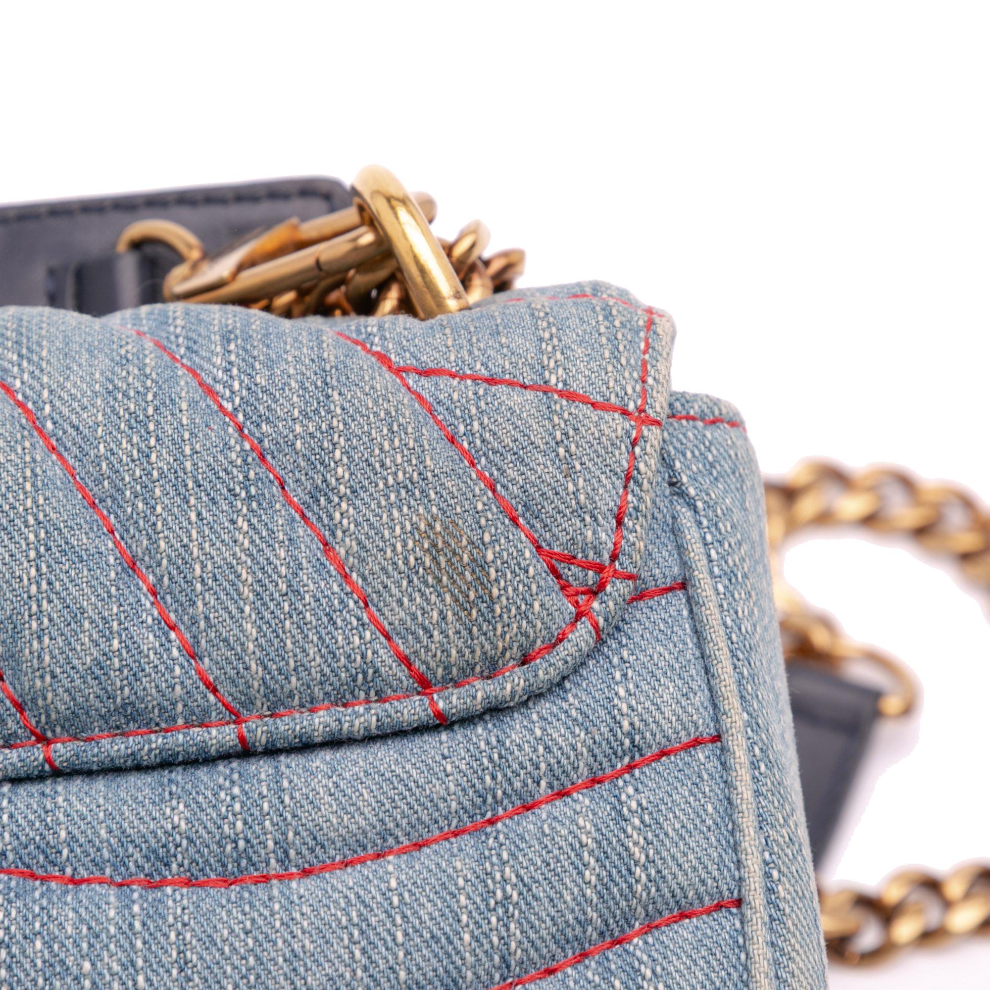 Louis Vuitton Limited Edition Denim Patches New Wave Chain MM