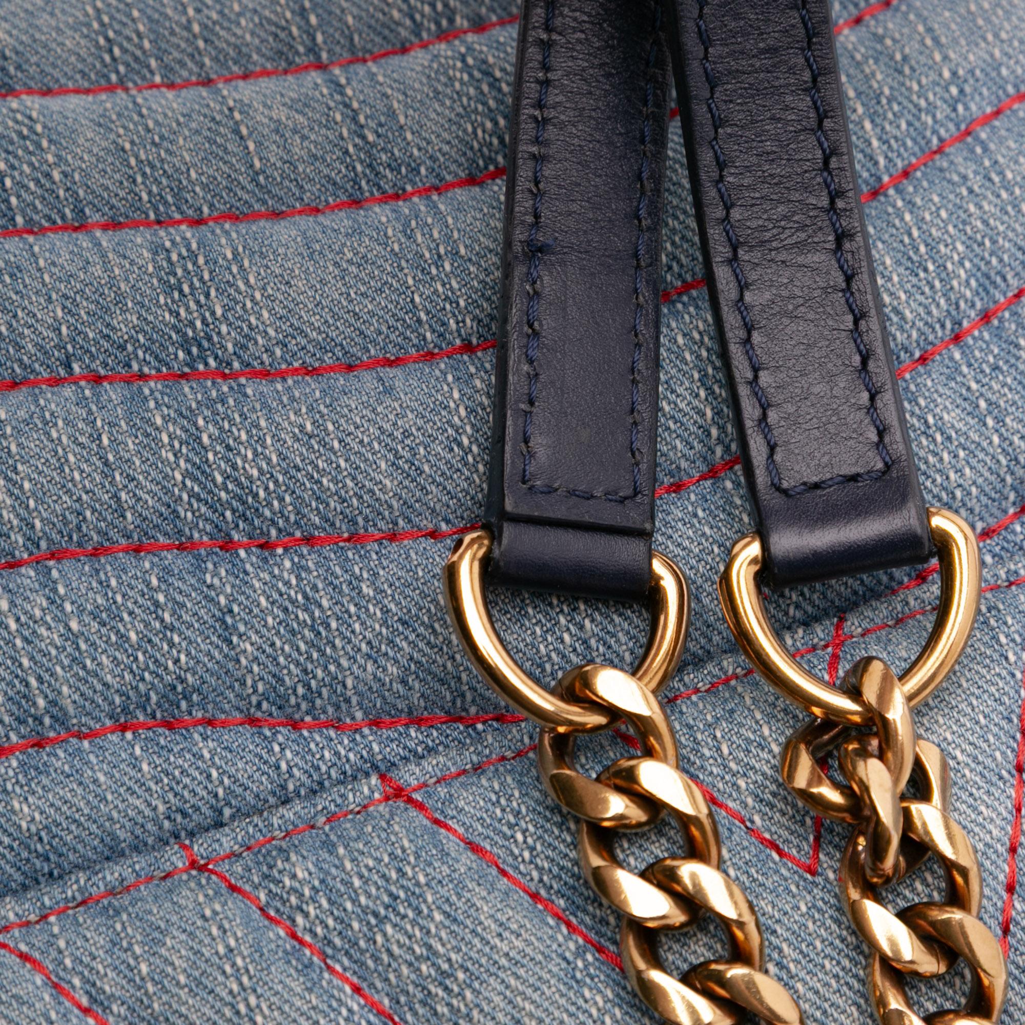 Louis Vuitton Limited Edition Denim Patches New Wave Chain MM