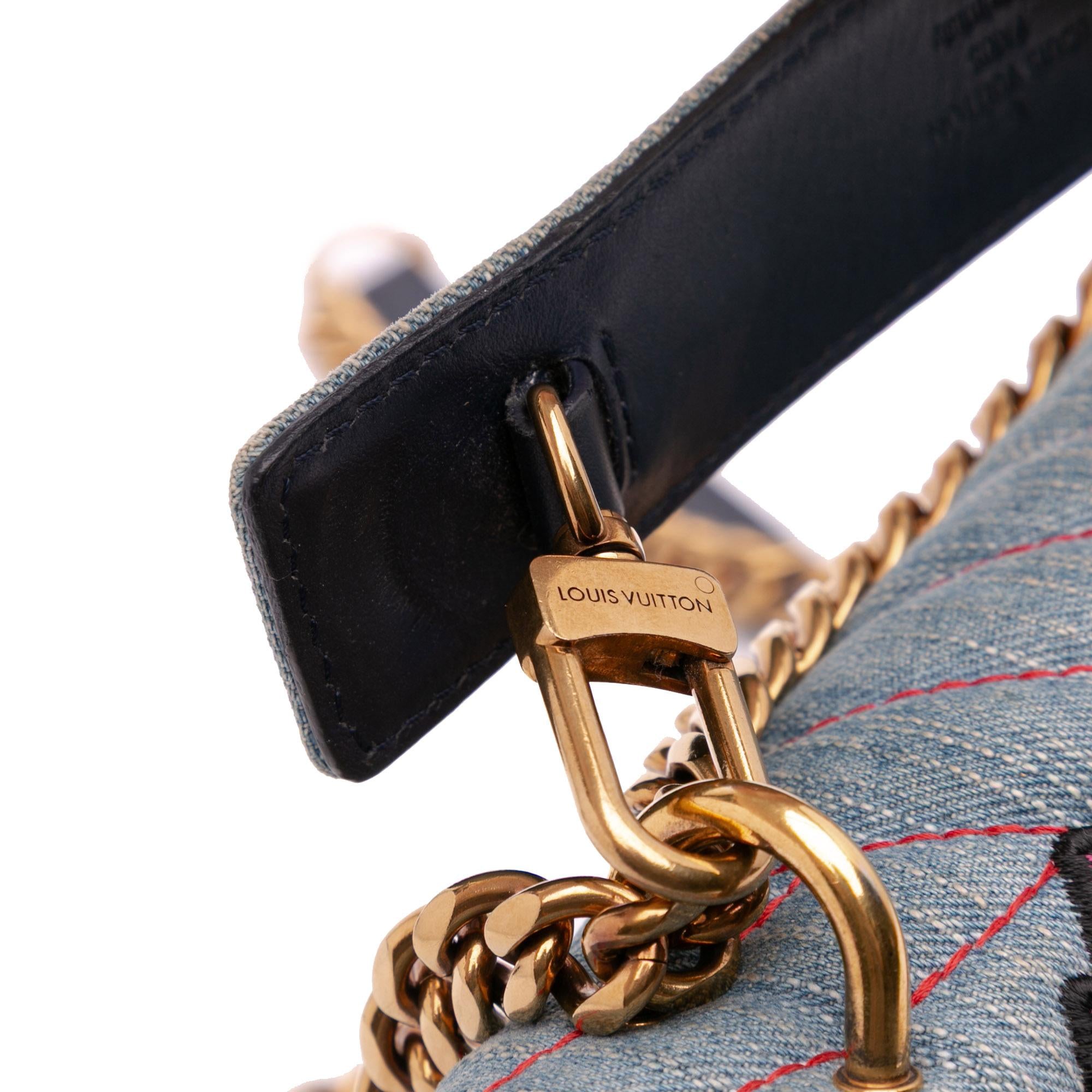 Louis Vuitton Limited Edition Denim Patches New Wave Chain MM