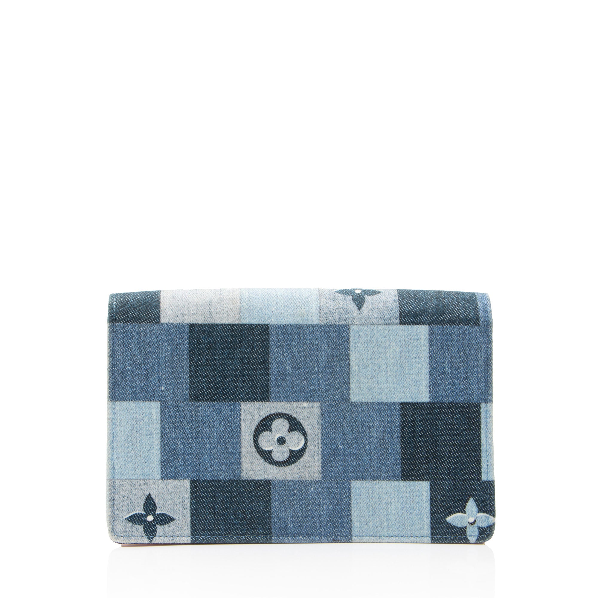 Louis Vuitton Limited Edition Denim Patchwork Flore Chain Wallet