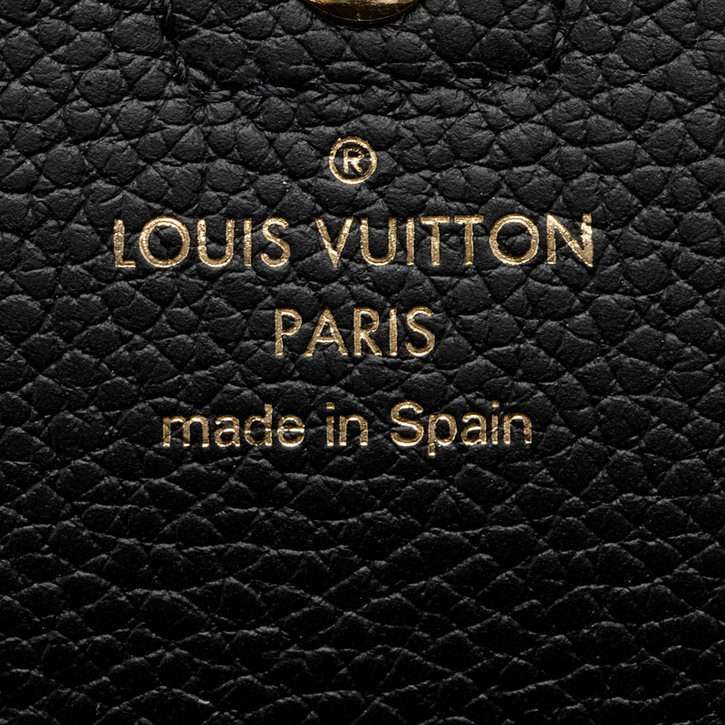 LOUIS VUITTON Empreinte Monogram Giant Crafty Sarah Wallet Creme Black,  Leather