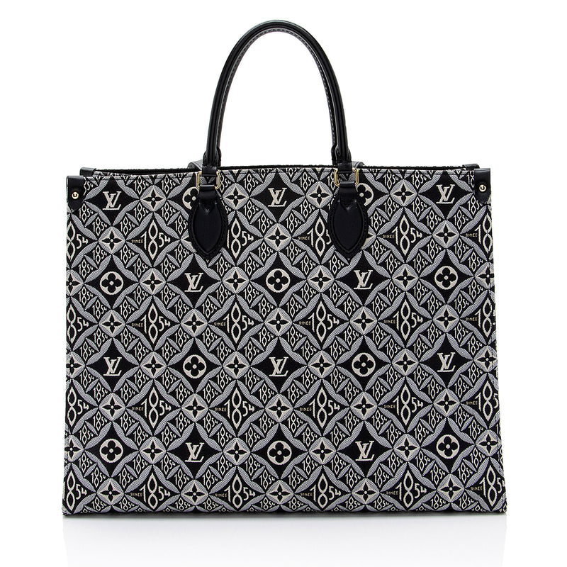 Louis Vuitton Limited Edition Jacquard Since 1854 Onthego GM Tote (SHF-48g4YS)