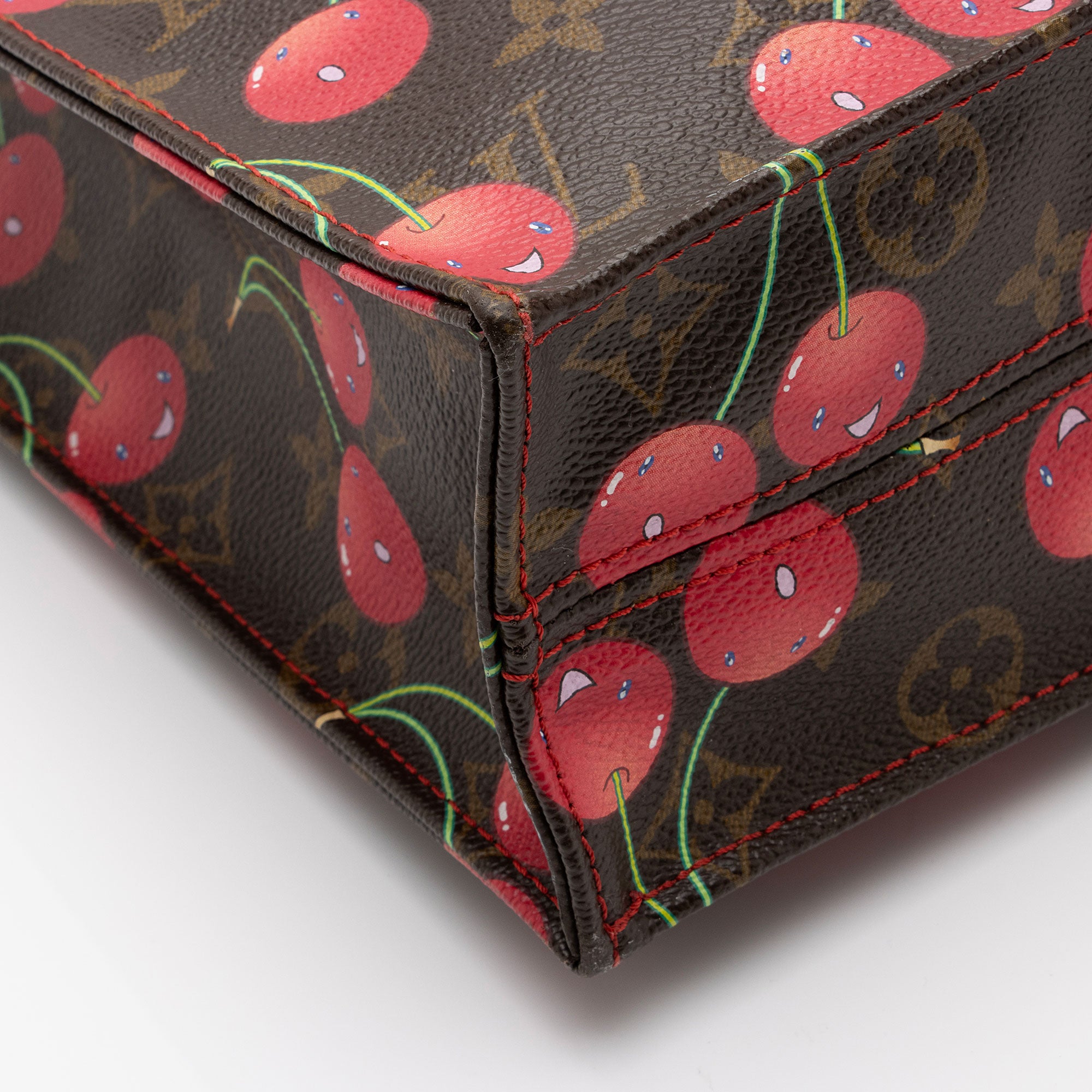 Louis Vuitton Limited Edition Monogram Canvas Cerises Sac Plat Tote (SHF-Oc84Cp)