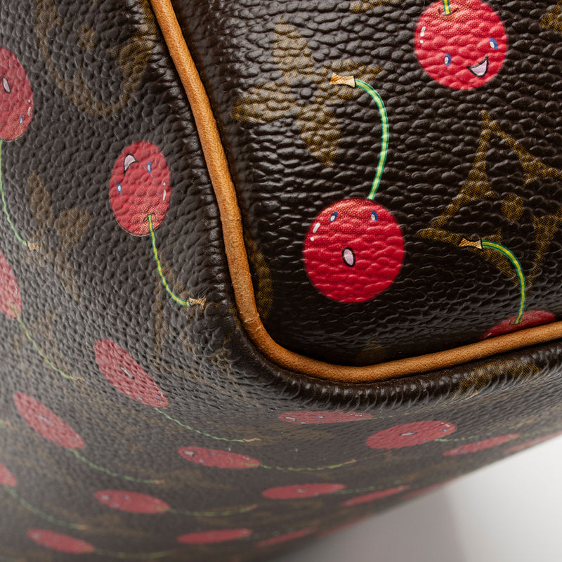 Louis Vuitton Brown And Red Monogram Cerises Coated Canvas Speedy