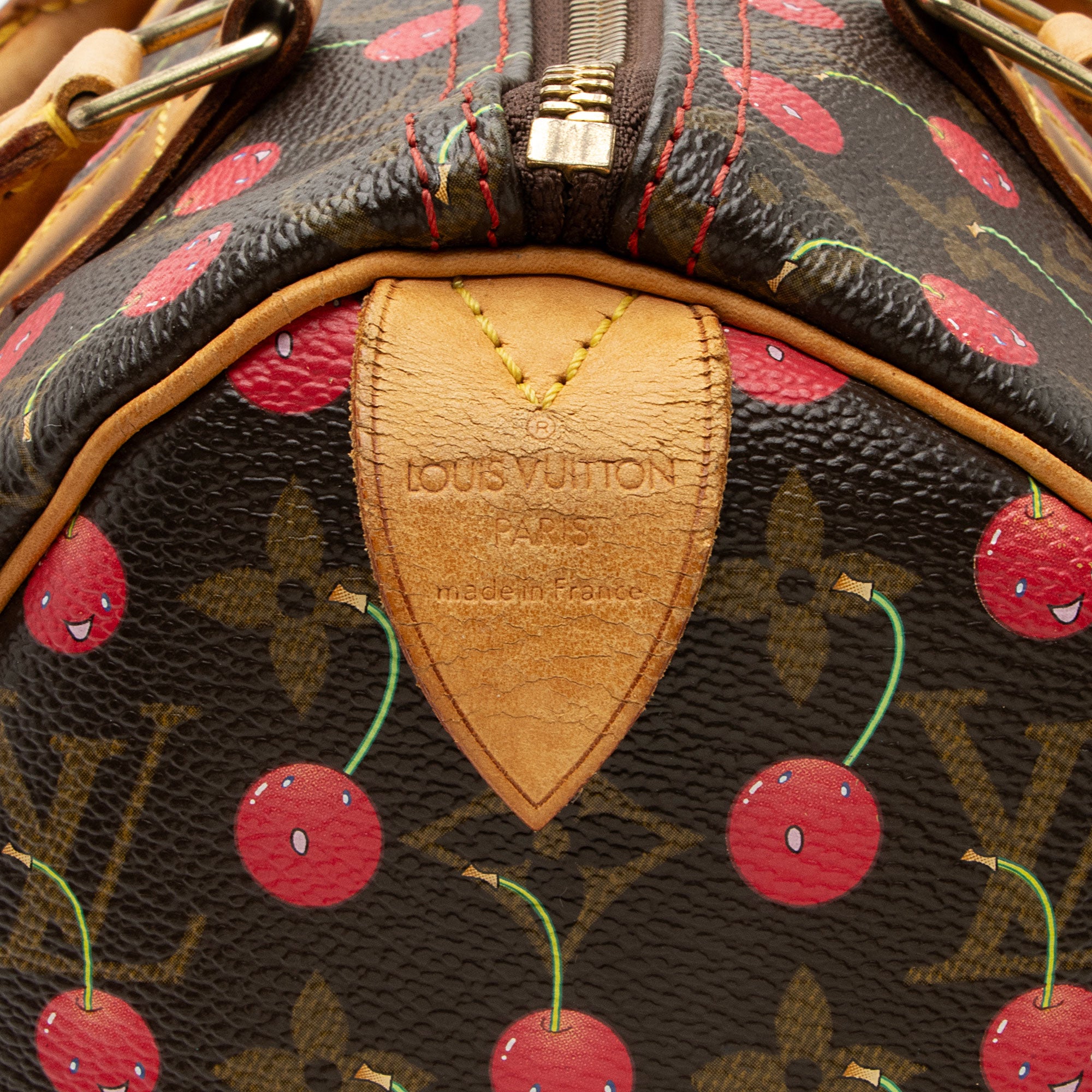 Louis Vuitton Limited Edition Monogram Canvas Cerises Speedy 25 Satchel (SHF-CSMshZ)