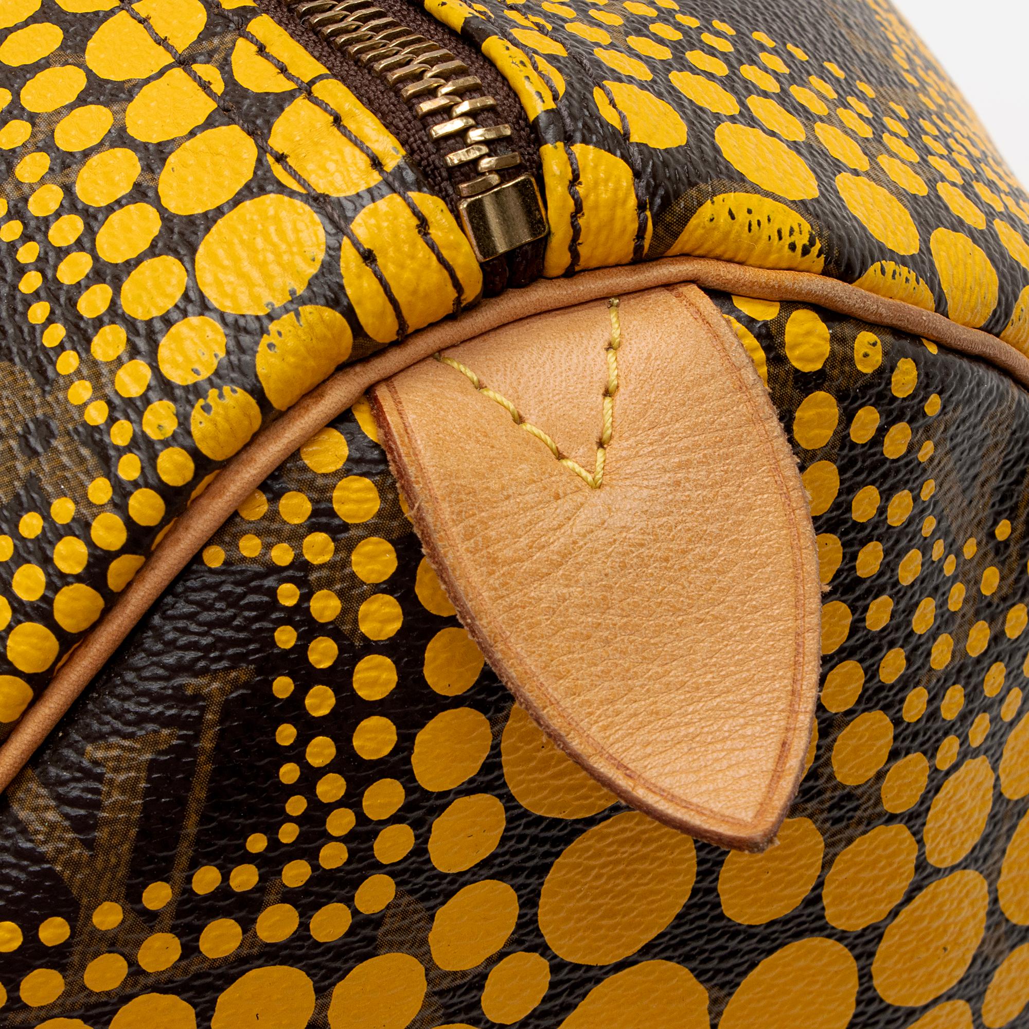 Louis Vuitton Limited Edition Monogram Canvas Kusama Speedy 30 Satchel (SHF-22942)