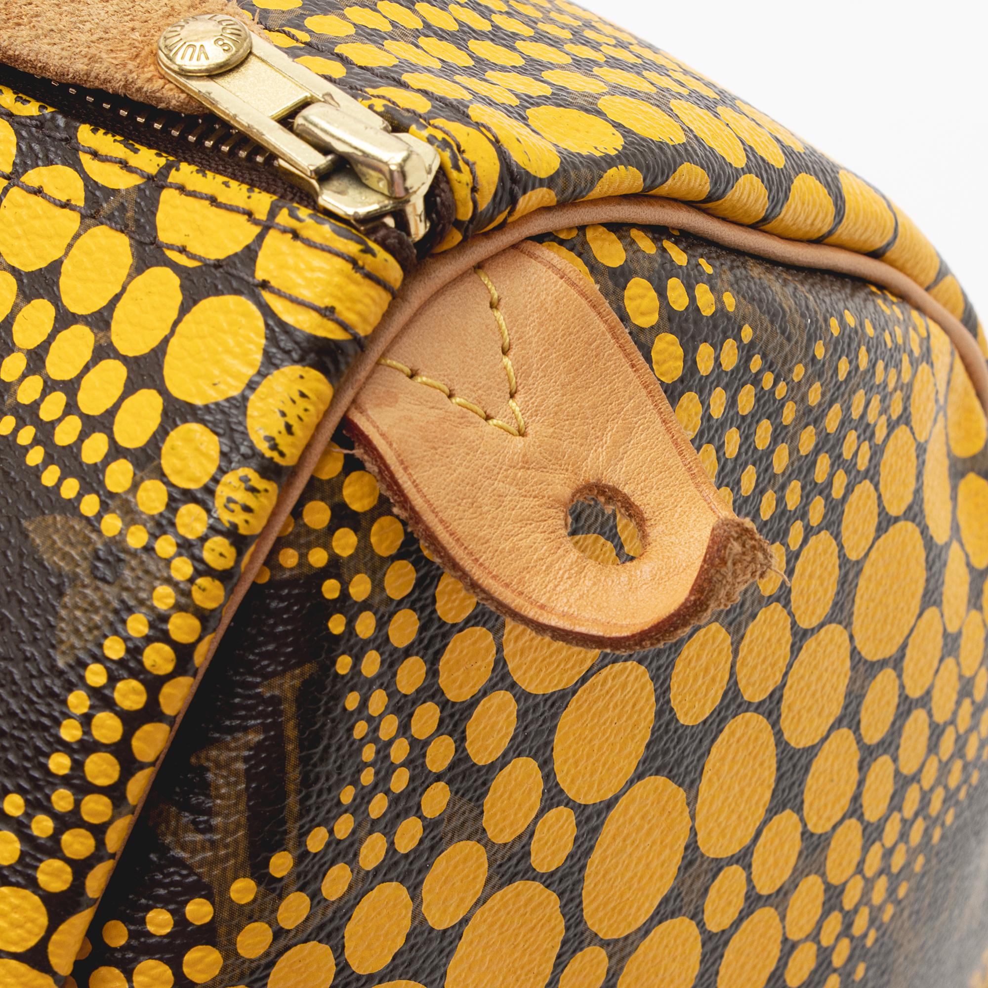 Louis Vuitton Limited Edition Monogram Canvas Kusama Speedy 30 Satchel (SHF-22942)