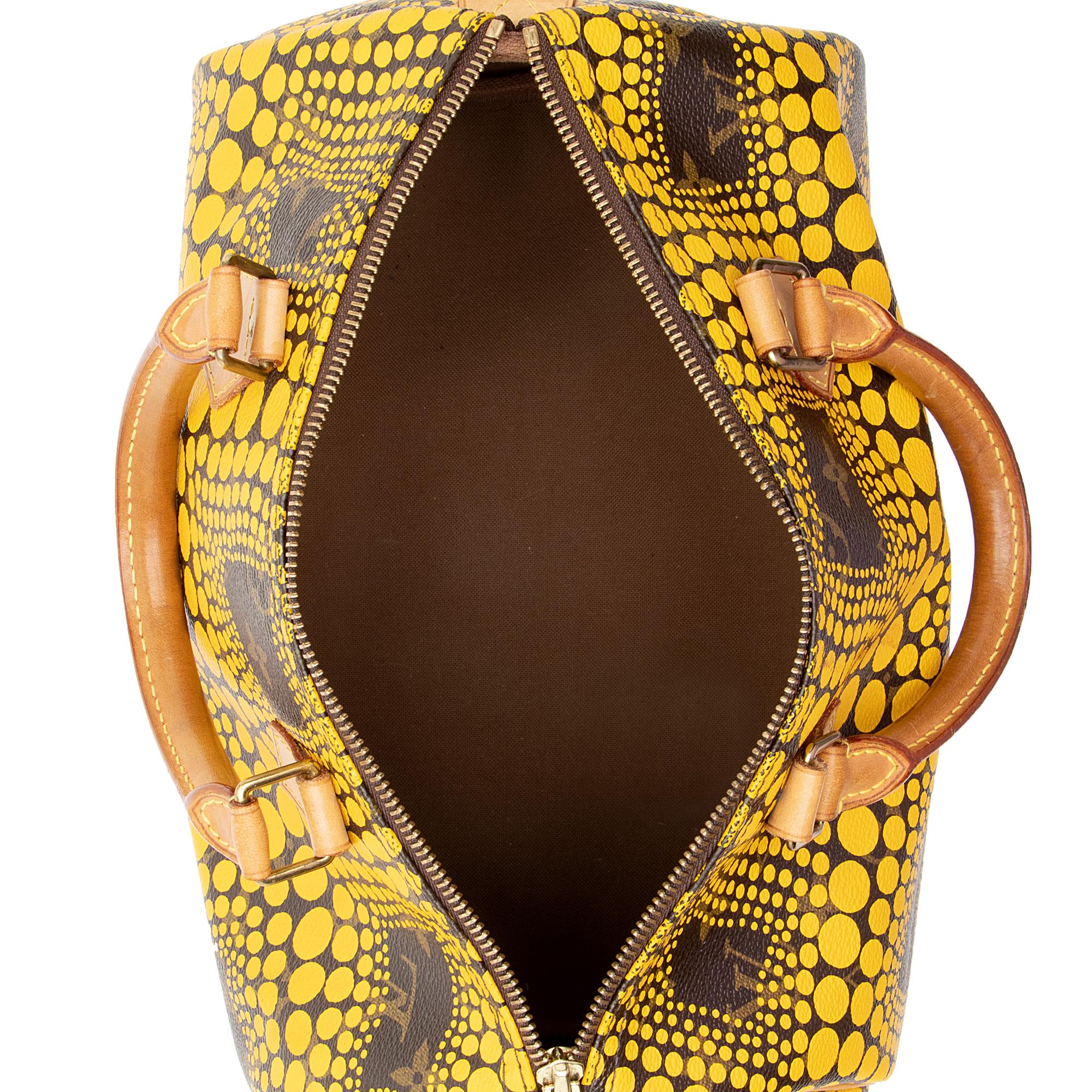 Louis Vuitton Limited Edition Monogram Canvas Kusama Speedy 30 Satchel (SHF-22942)