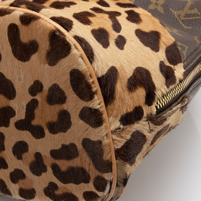 Louis Vuitton Limited Edition Monogram Canvas Leopard Pony Hair Allia Alma Satchel (SHF-7m3MG9)