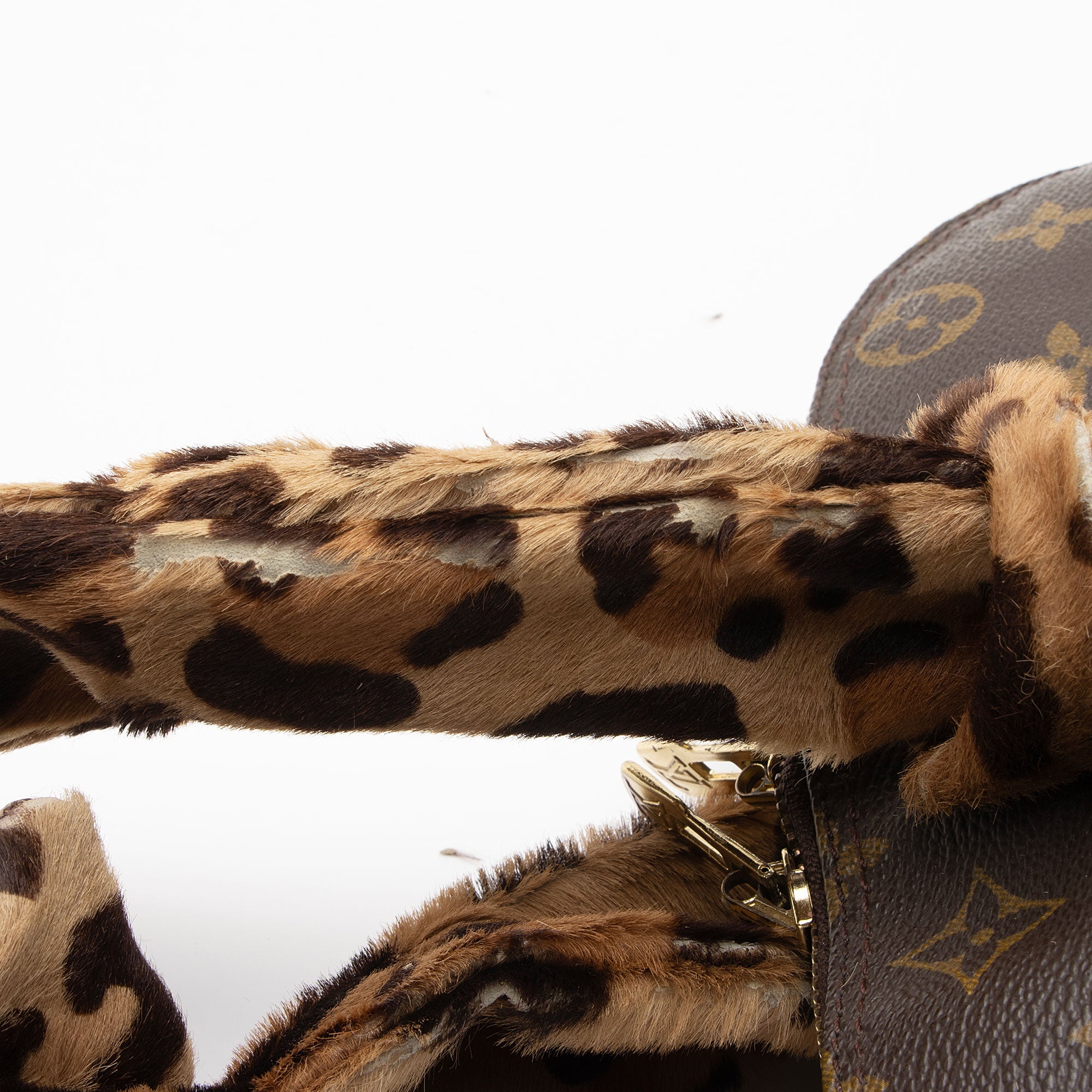Louis Vuitton Limited Edition Monogram Canvas Leopard Pony Hair Allia Alma Satchel (SHF-7m3MG9)