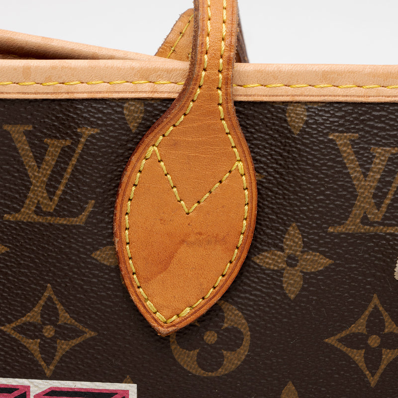 Louis Vuitton Limited Edition Monogram Canvas Patches Neverfull MM Tote (SHF-KlWEPF)