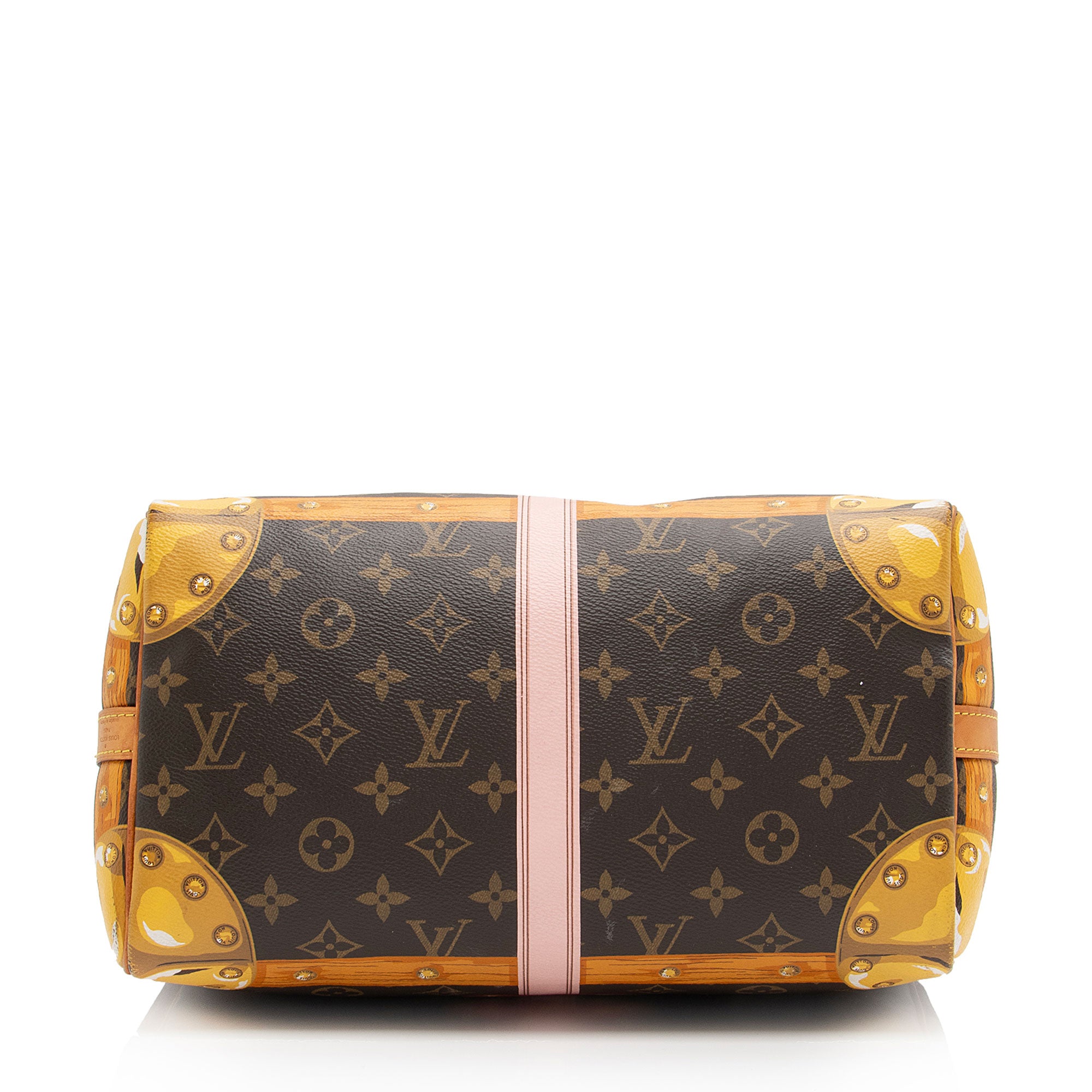 Louis Vuitton Limited Edition Monogram Canvas Summer Trunk Speedy Bandouliere 30 Satchel (SHF-IP1m00)