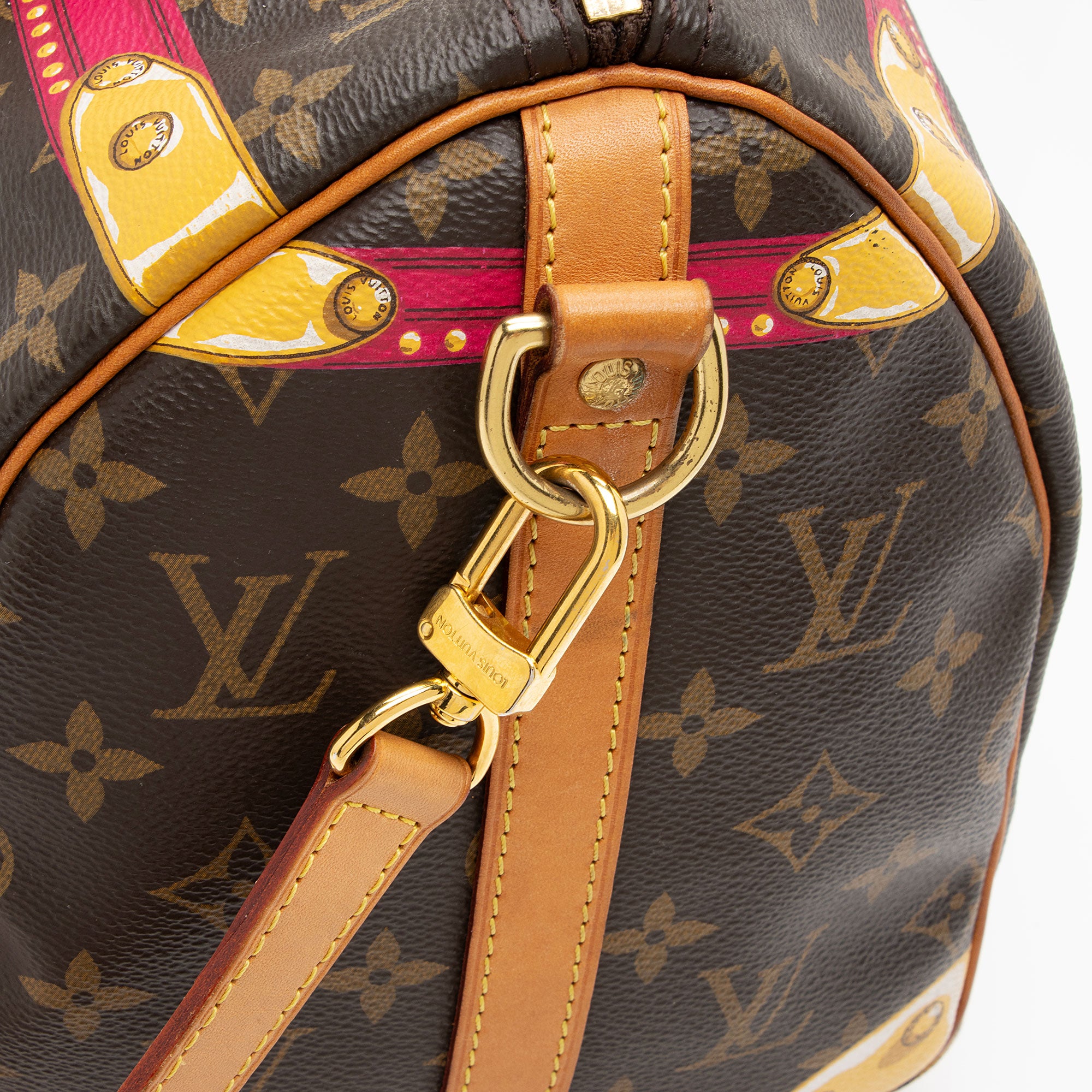 Louis Vuitton Limited Edition Monogram Canvas Summer Trunk Speedy Bandouliere 30 Satchel (SHF-IP1m00)