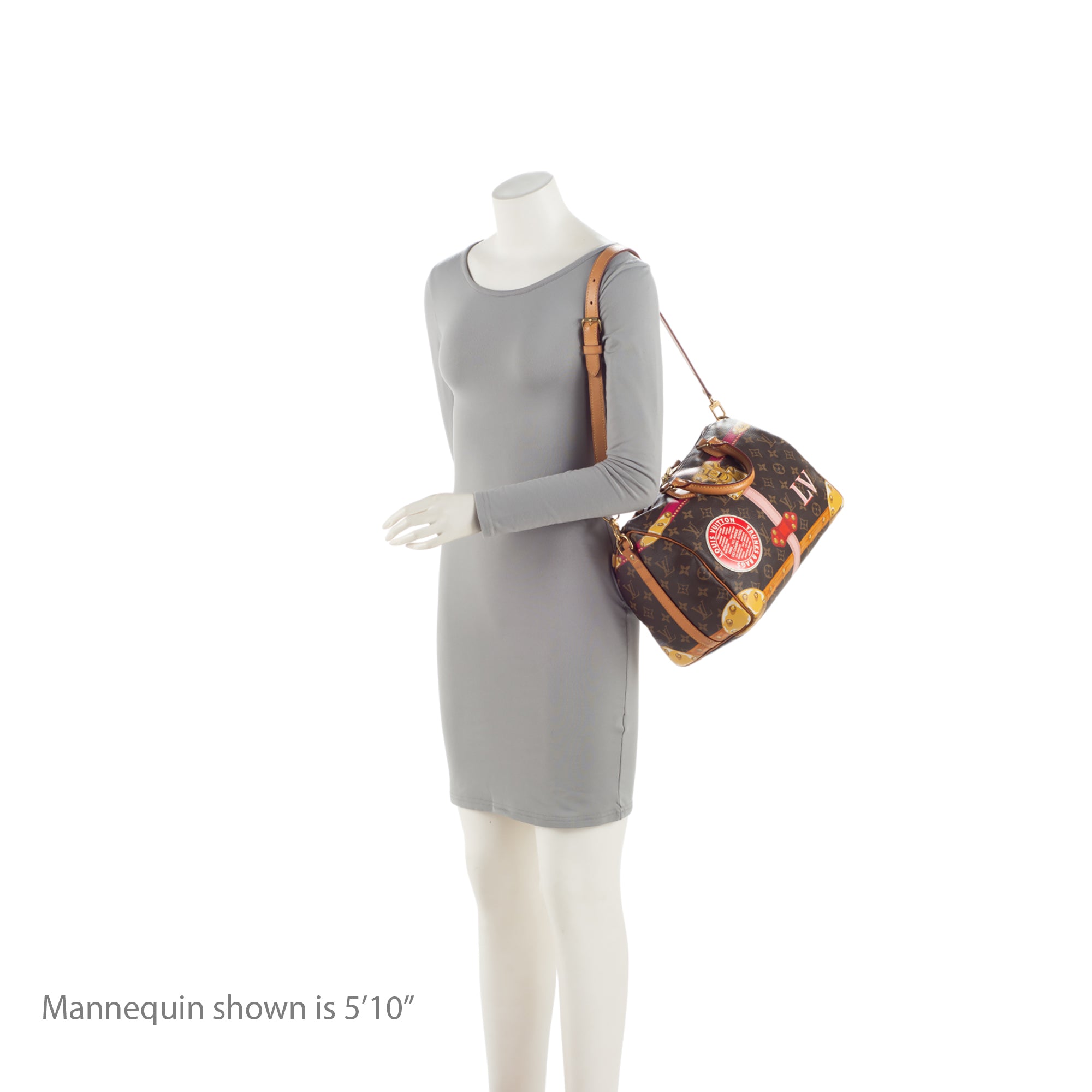 Louis Vuitton Limited Edition Monogram Canvas Summer Trunk Speedy Bandouliere 30 Satchel (SHF-IP1m00)