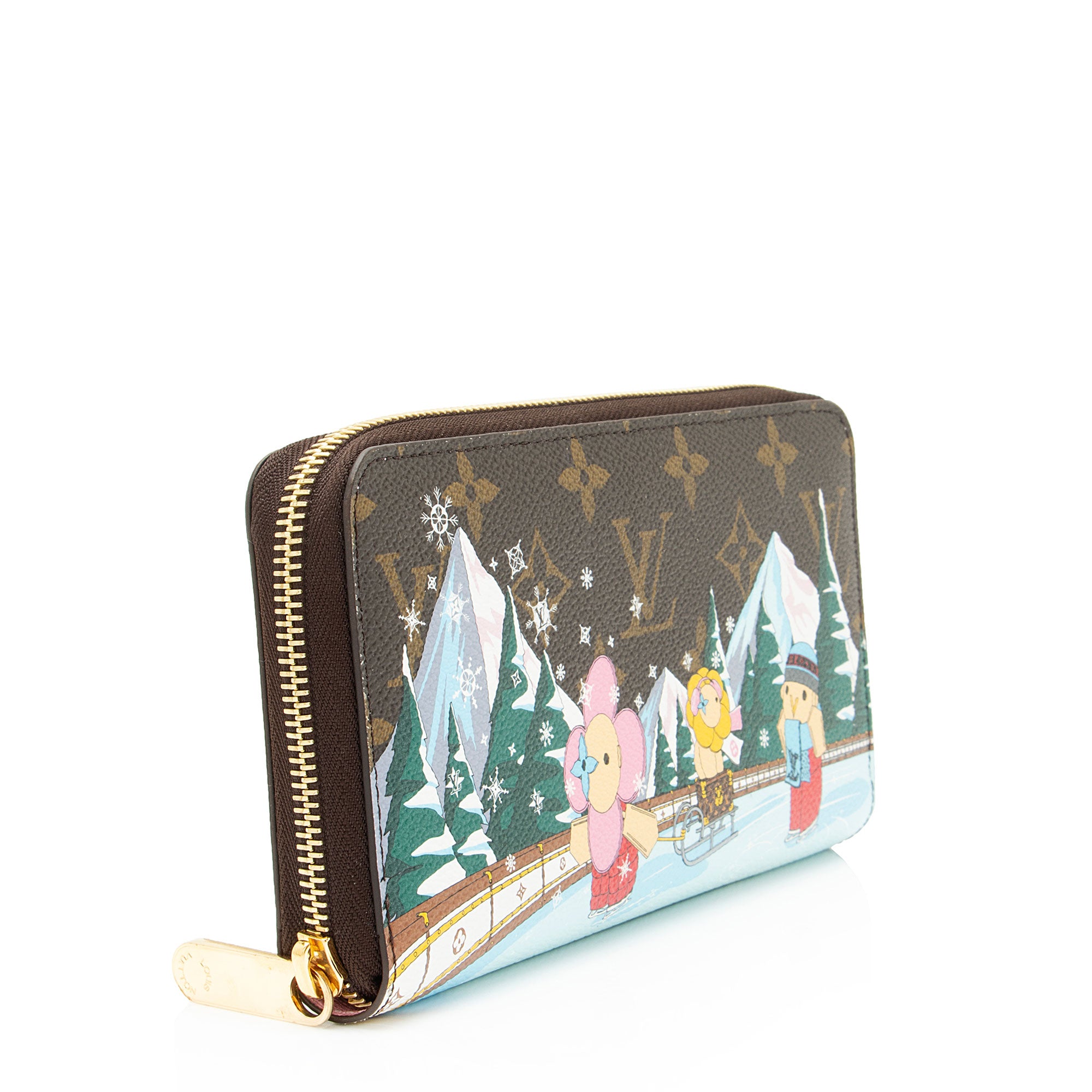 Louis Vuitton Limited Edition Monogram Canvas Vivienne Ice Skating Zippy Wallet