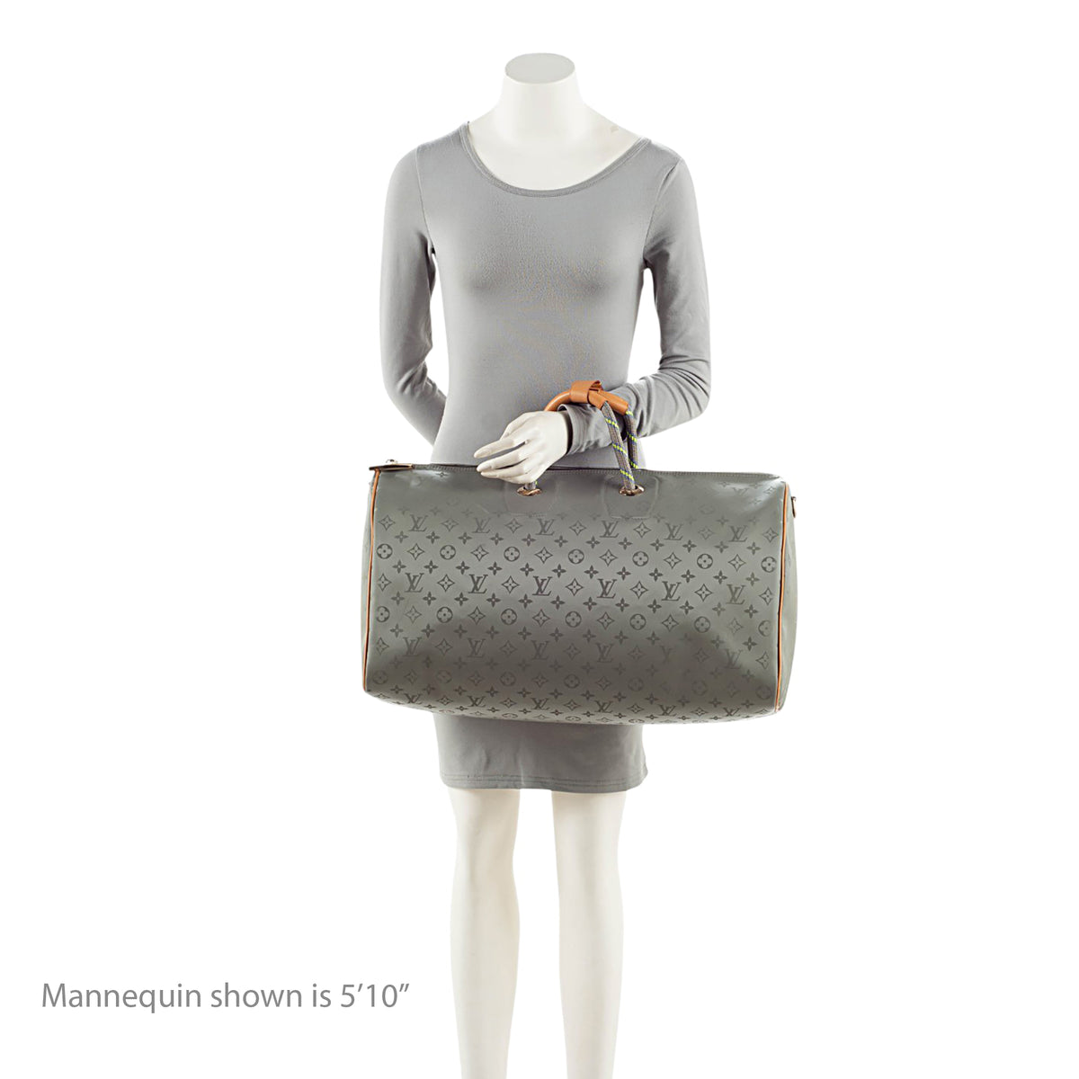 Louis Vuitton Limited Edition Monogram Titanium Keepall Bandouliere 50 Duffle