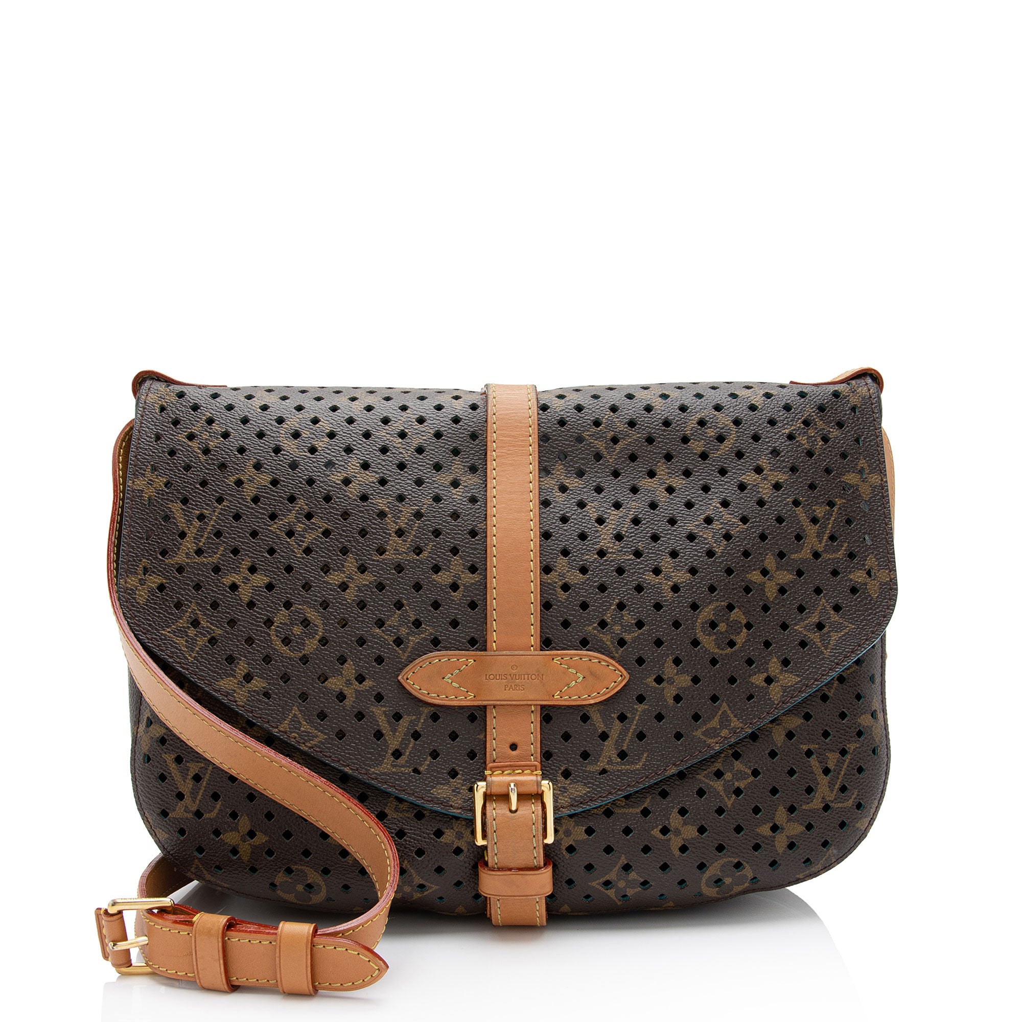 Louis Vuitton Limited Edition Perforated Monogram Canvas Saumur 30 Messenger Bag (SHF-TgFQYZ)