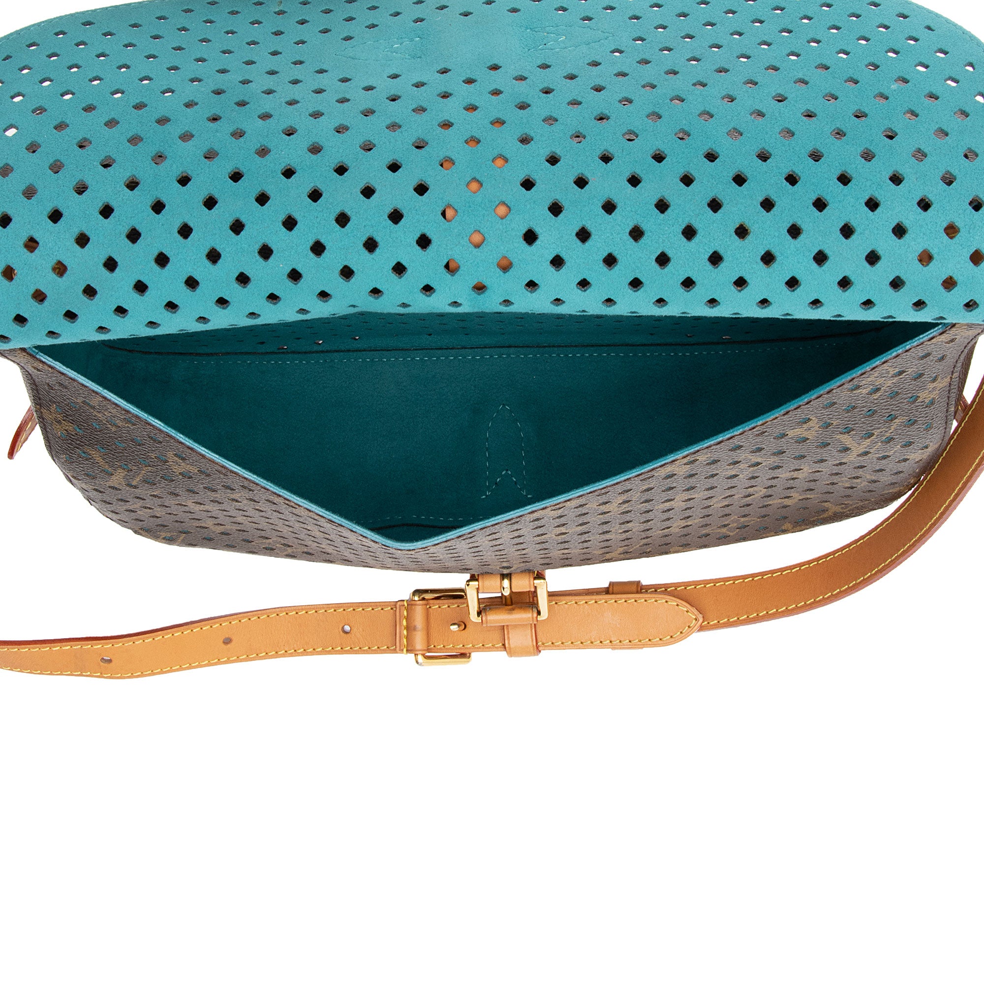 Louis Vuitton Limited Edition Perforated Monogram Canvas Saumur 30 Messenger Bag (SHF-TgFQYZ)