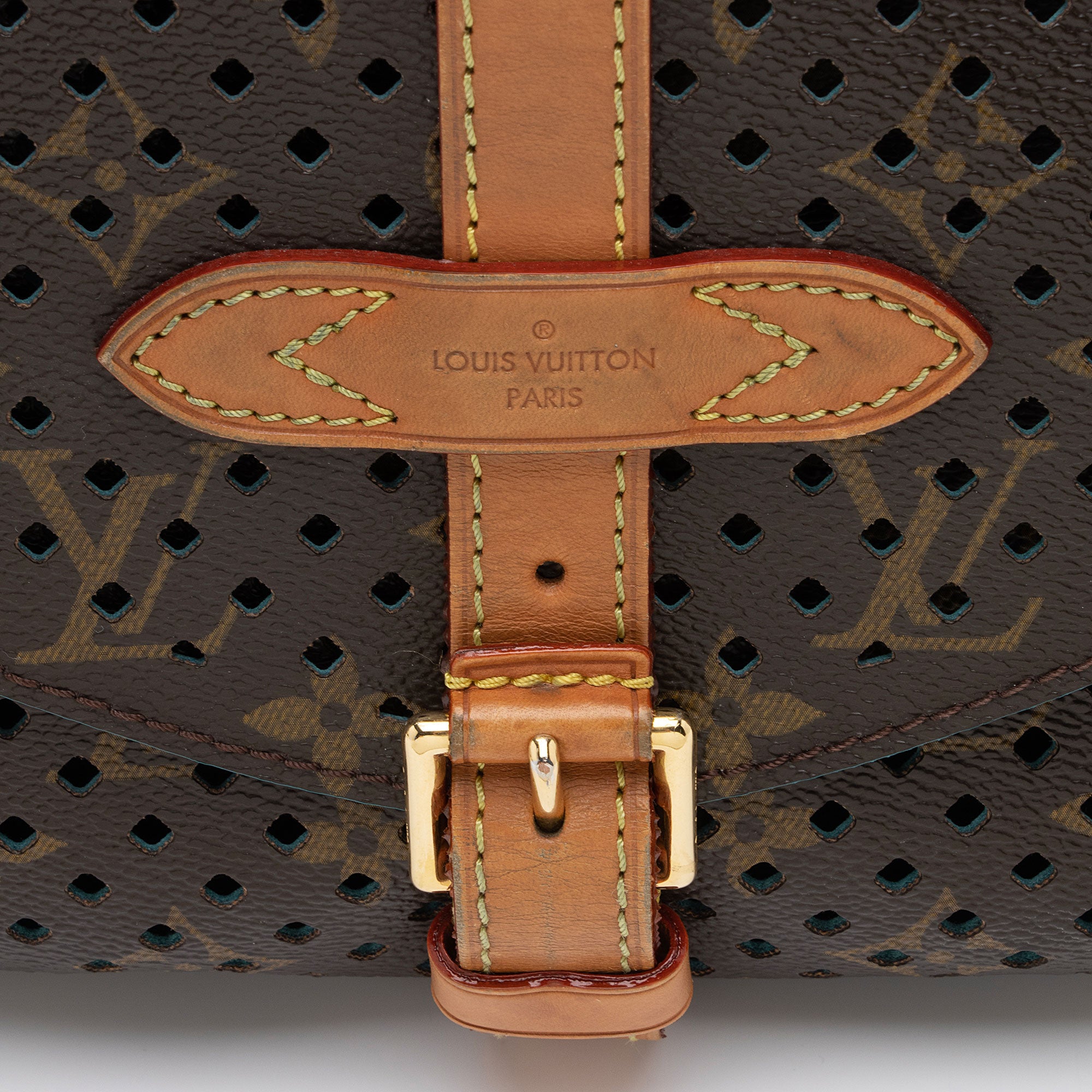 Louis Vuitton Limited Edition Perforated Monogram Canvas Saumur 30 Messenger Bag (SHF-TgFQYZ)