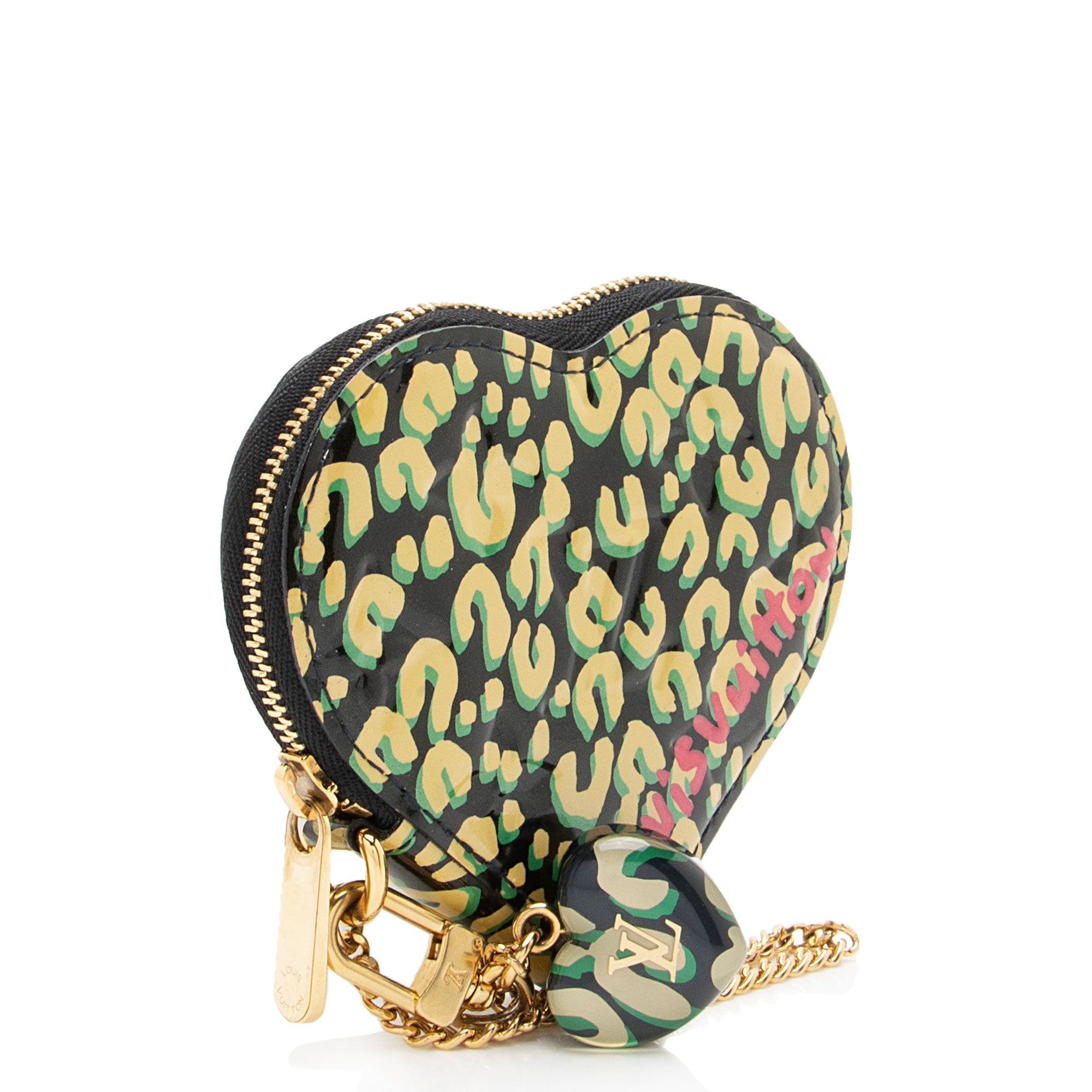 Louis Vuitton Limited Edition Stephen Sprouse Monogram Vernis Leopard Heart Coin Case