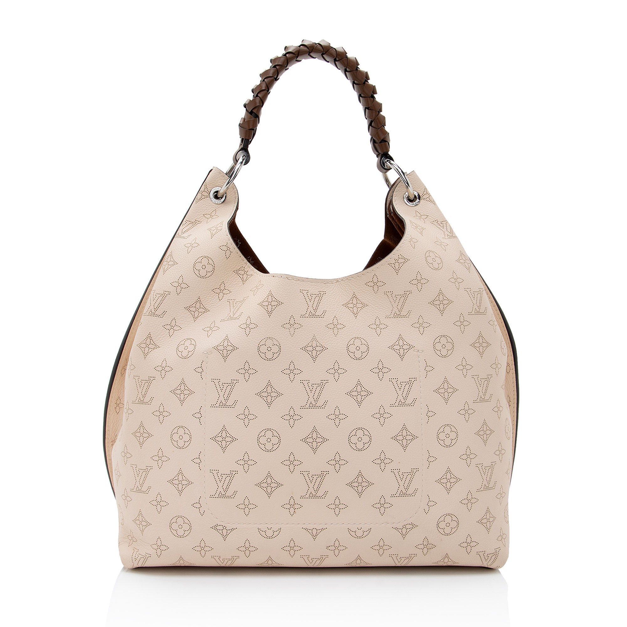 Louis Vuitton Mahina Leather Carmel Hobo (SHF-I2e2sp)