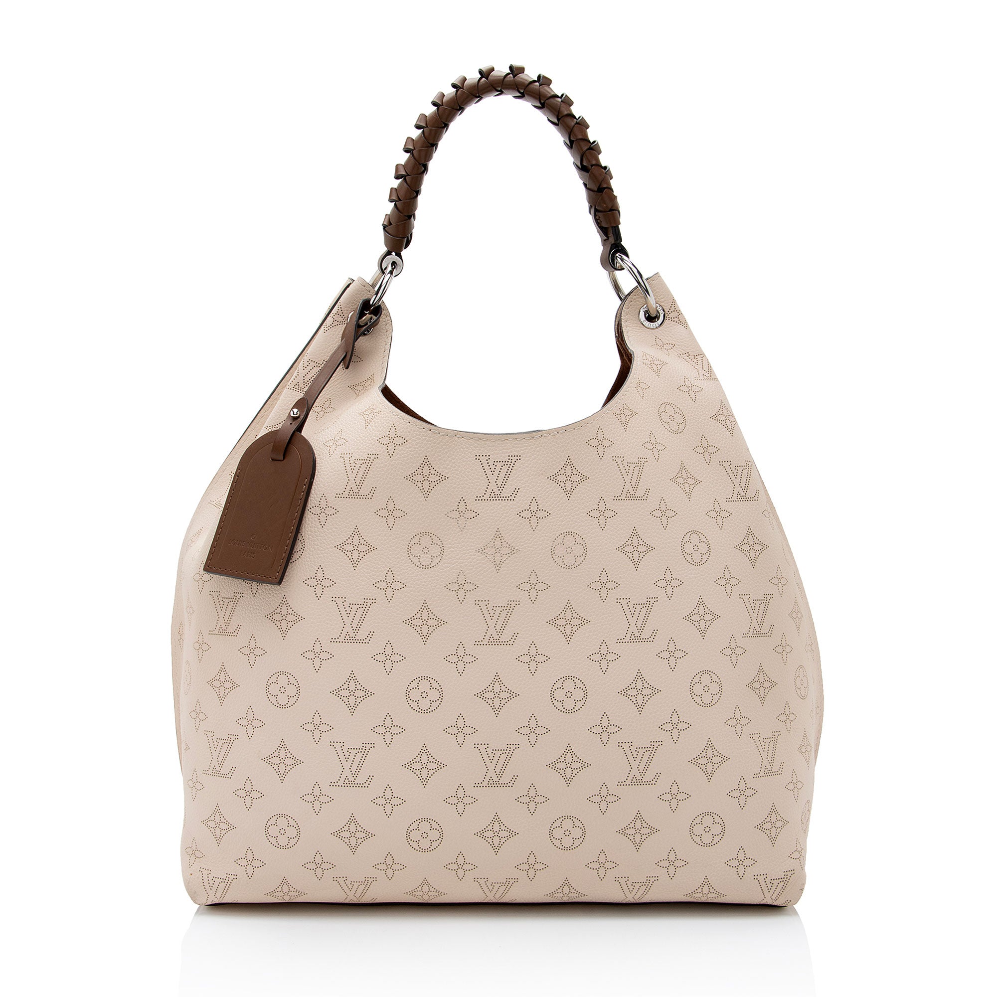 Louis Vuitton Mahina Leather Carmel Hobo (SHF-I2e2sp)