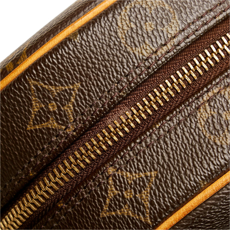 Louis Vuitton Monogram Blois Brown Leather Cloth ref.99795 - Joli