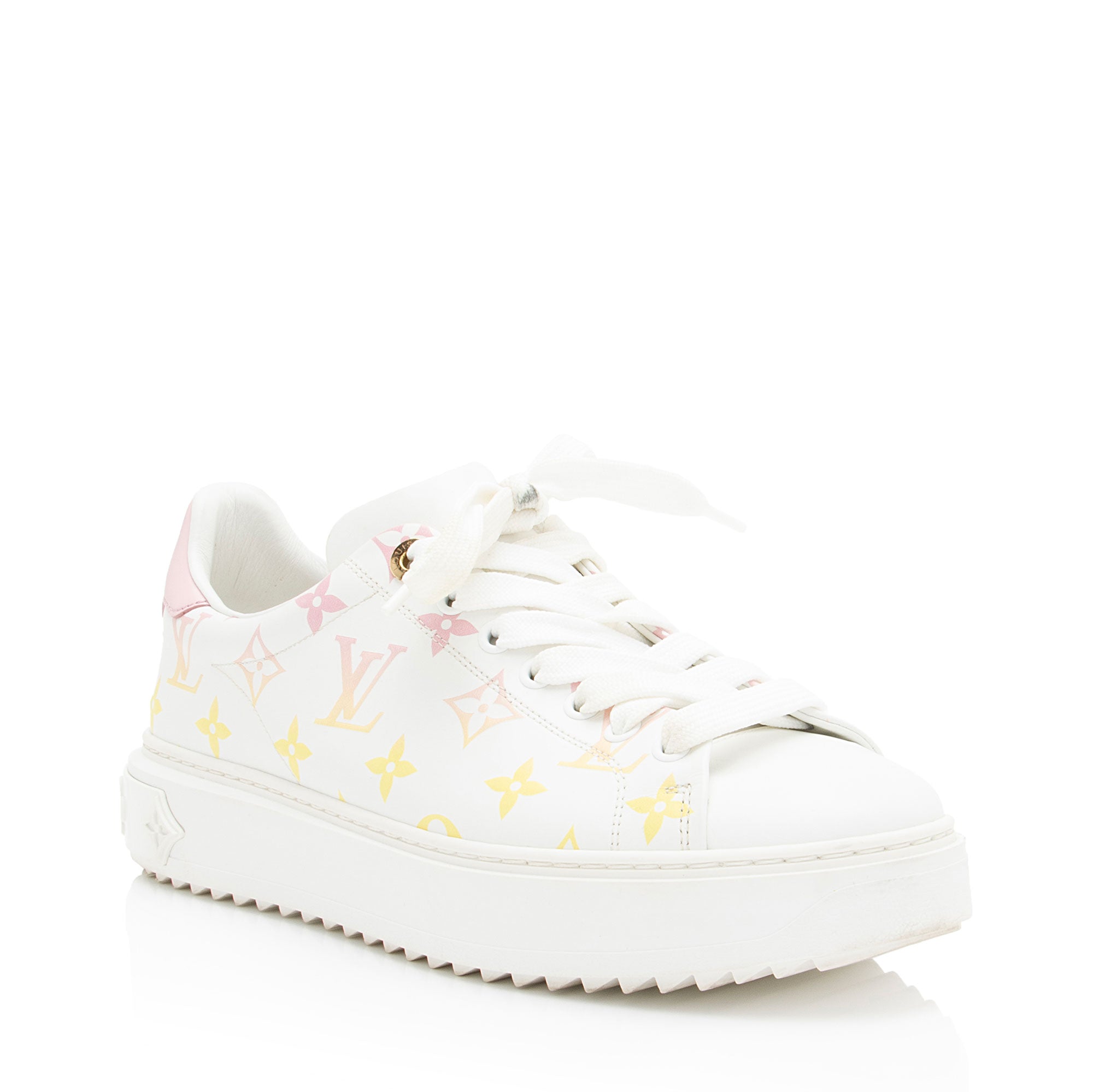 Louis Vuitton Monogram Calfskin Time Out Sneakers - Size 8.5 / 38.5