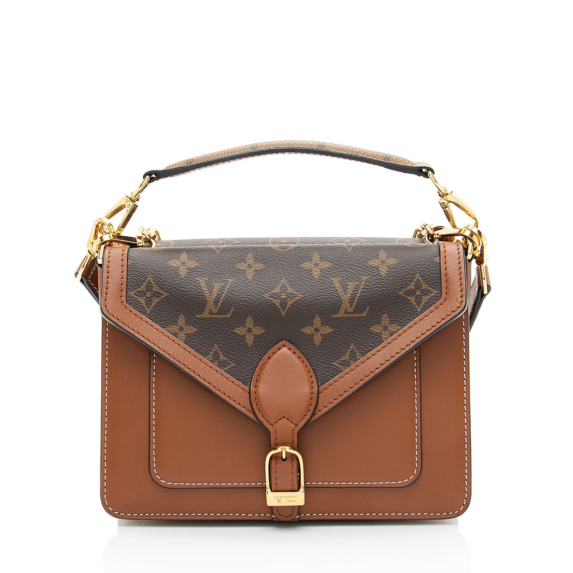 Louis Vuitton Monogram Canvas Calfskin Biface Shoulder Bag