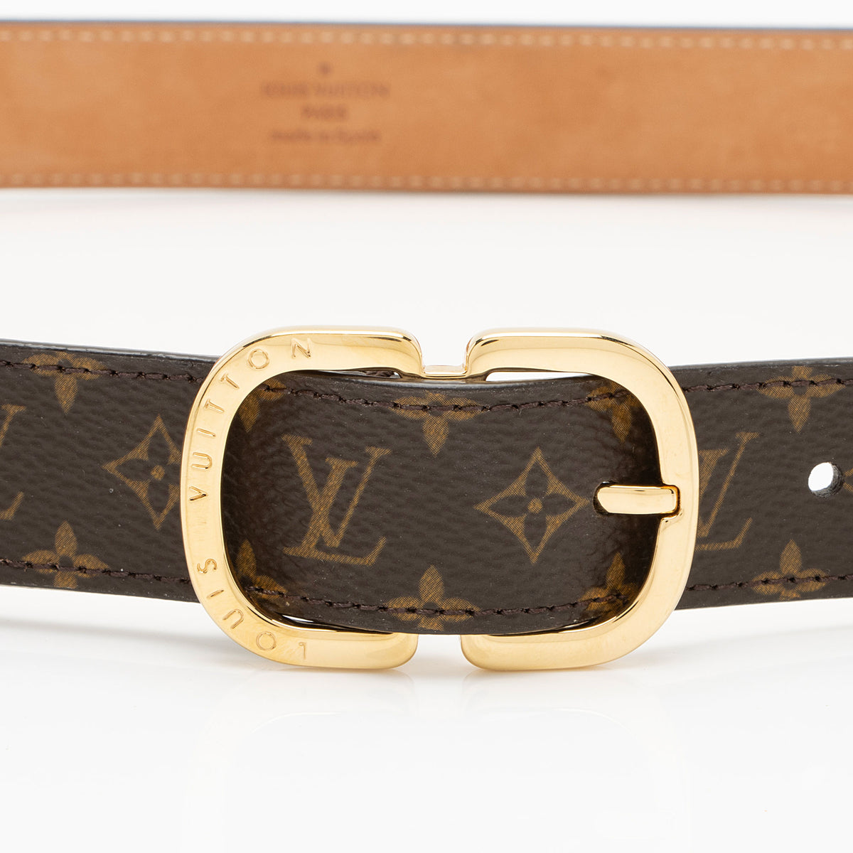 Louis Vuitton Mini Monogram Canvas Double Buckle Belt - Size 