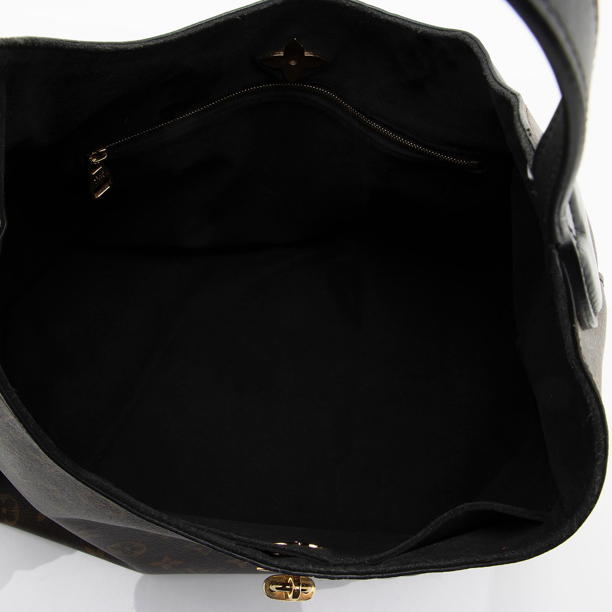 Louis Vuitton Monogram Canvas Flower Hobo (SHF-AX6i3w)